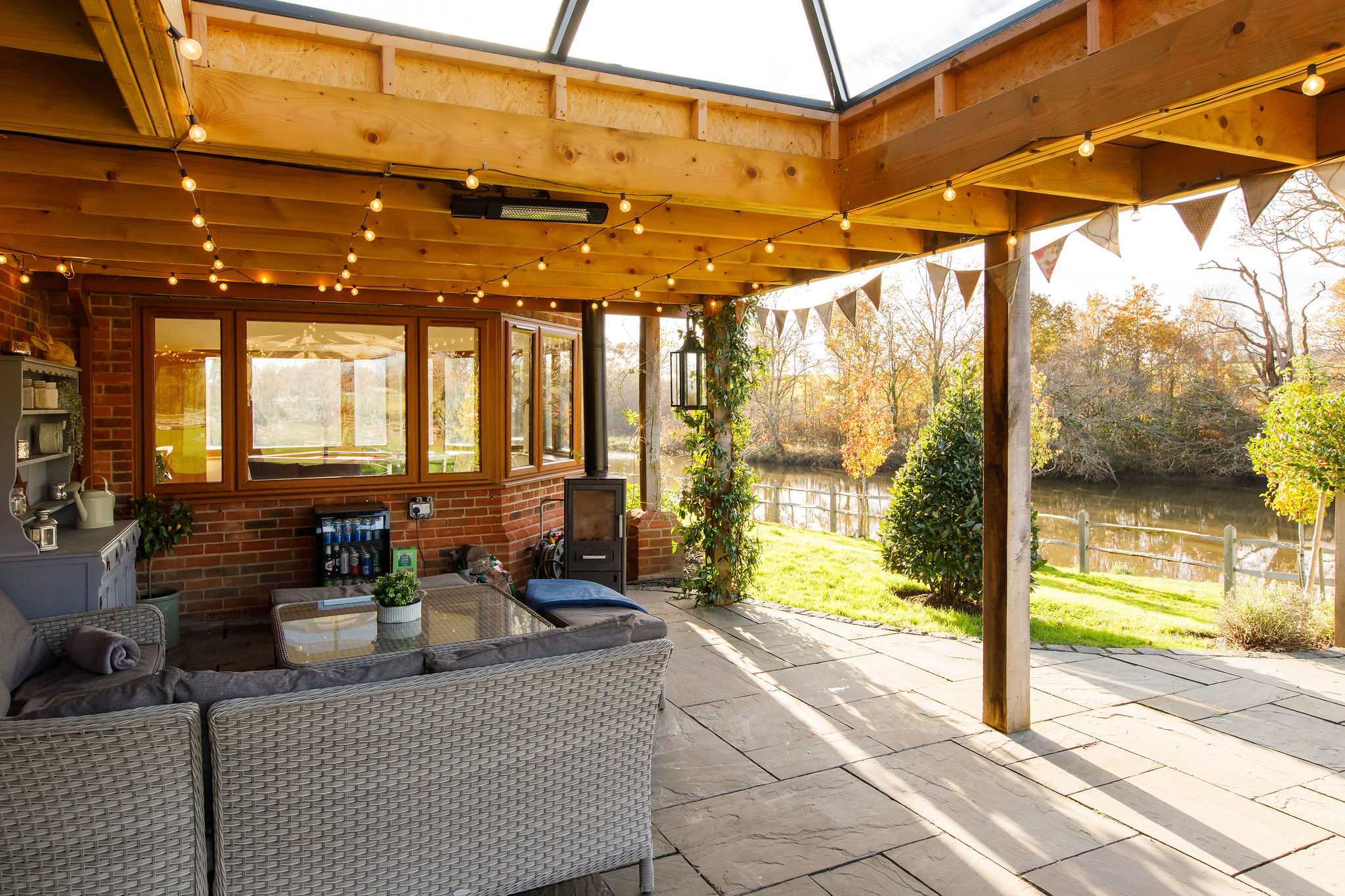 This 4000 sq ft retreat is designed to offer a unique blend of modern elegance and serene riverfront living.