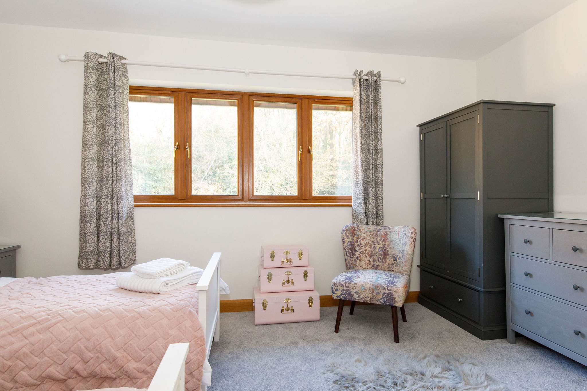 The bedroom has a wardrobe and plenty of draws to unpack your belongings.