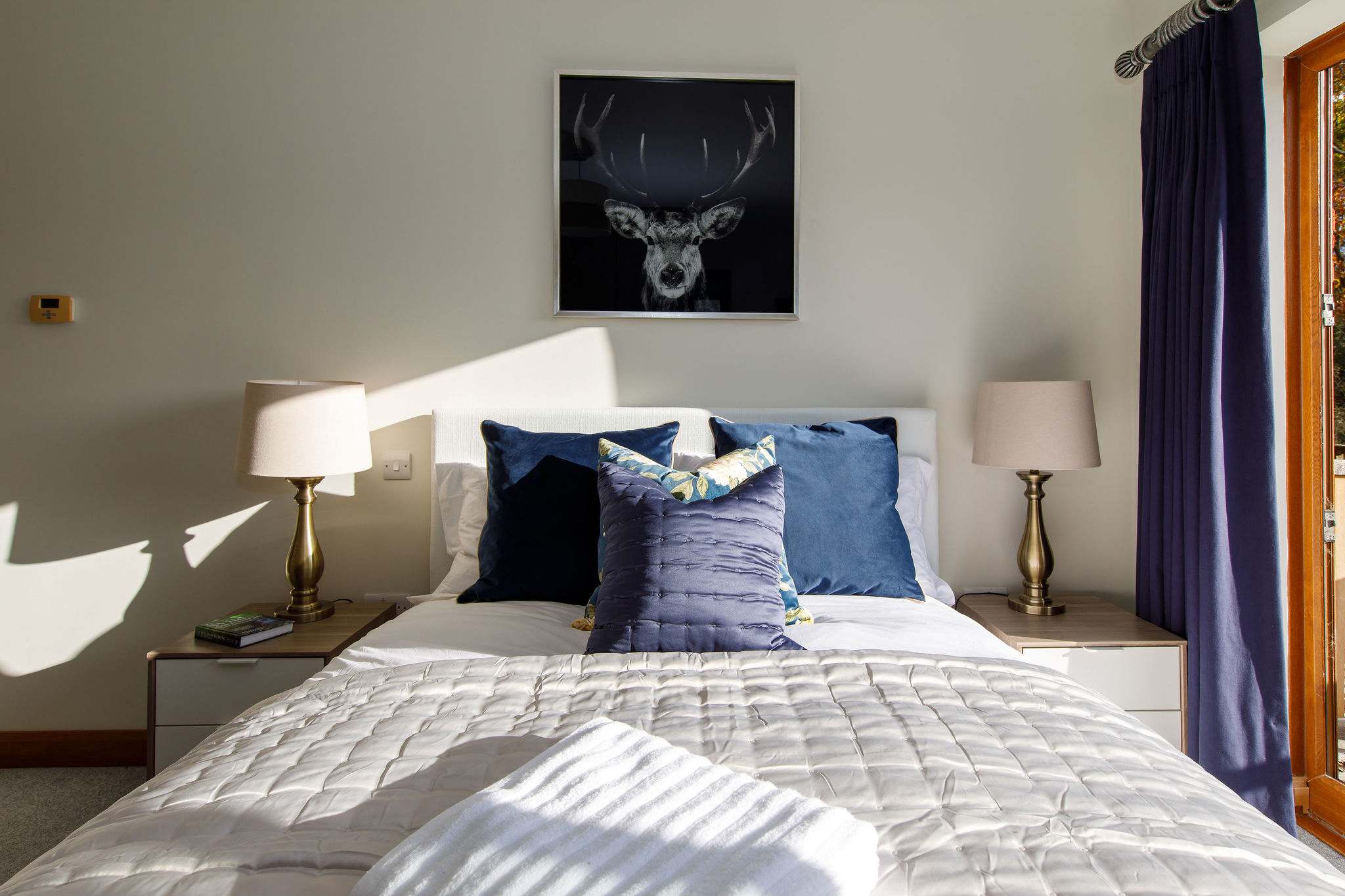 Morning light floods in.