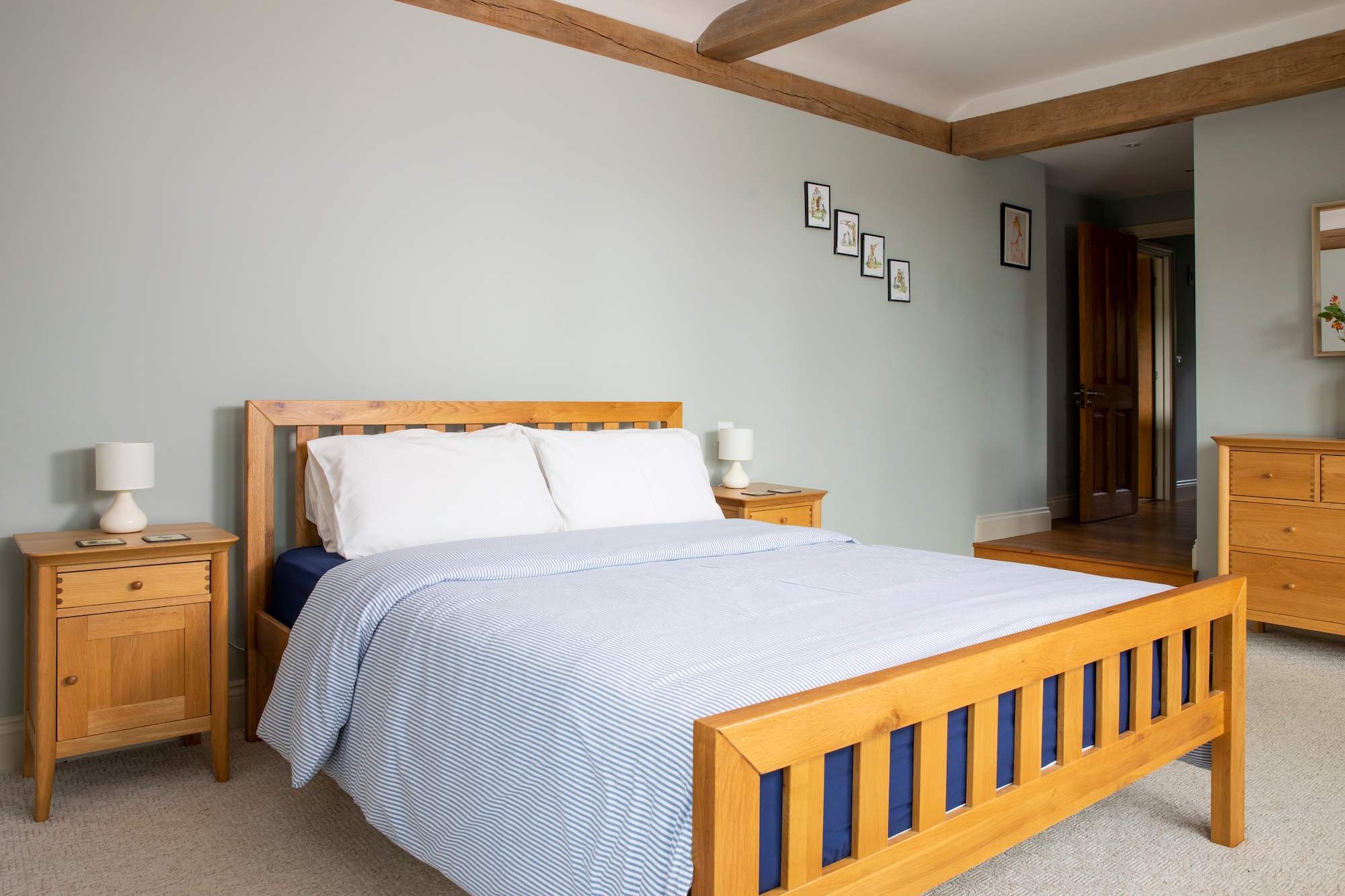 The spacious master bedroom