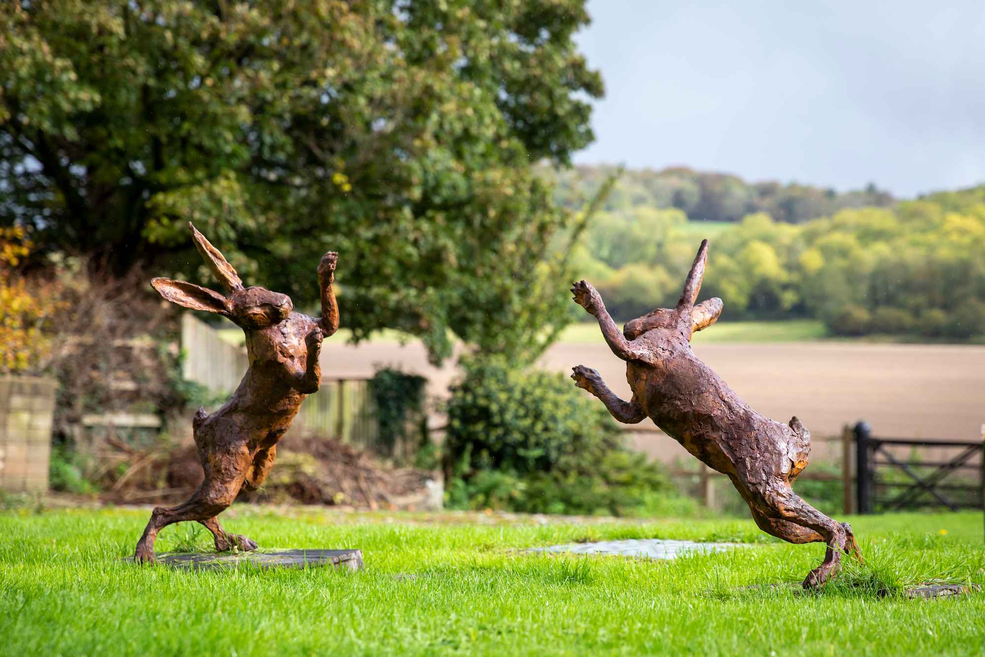 We love this "boxing hares" sculpture