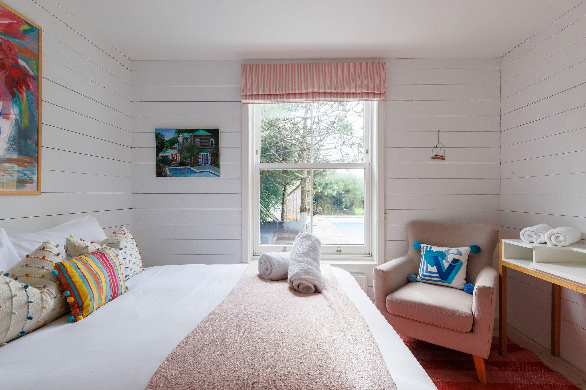 Bedroom 1 with pool views