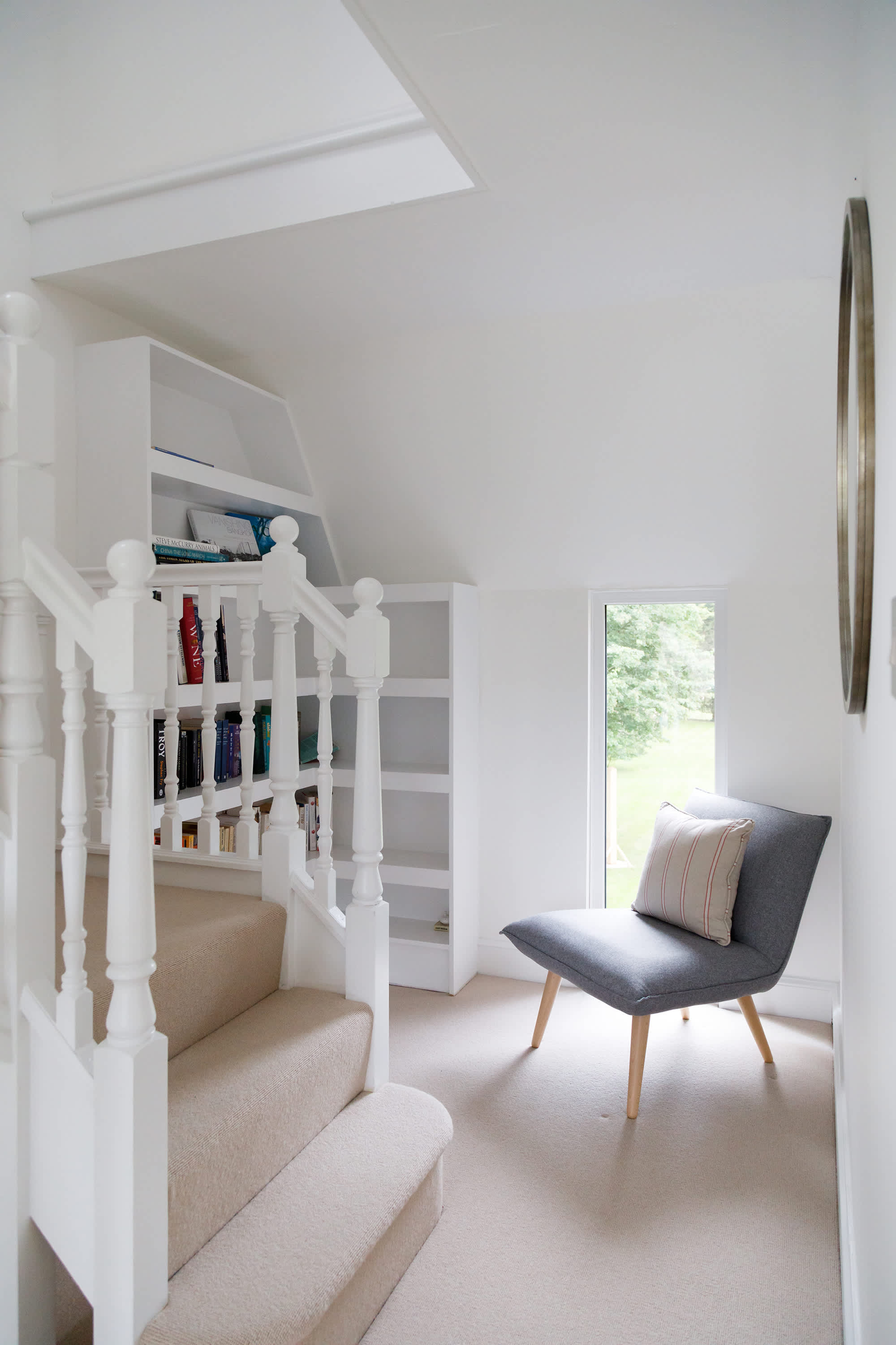 You'll find plenty of reading in the home, as well as plenty of places to sit.