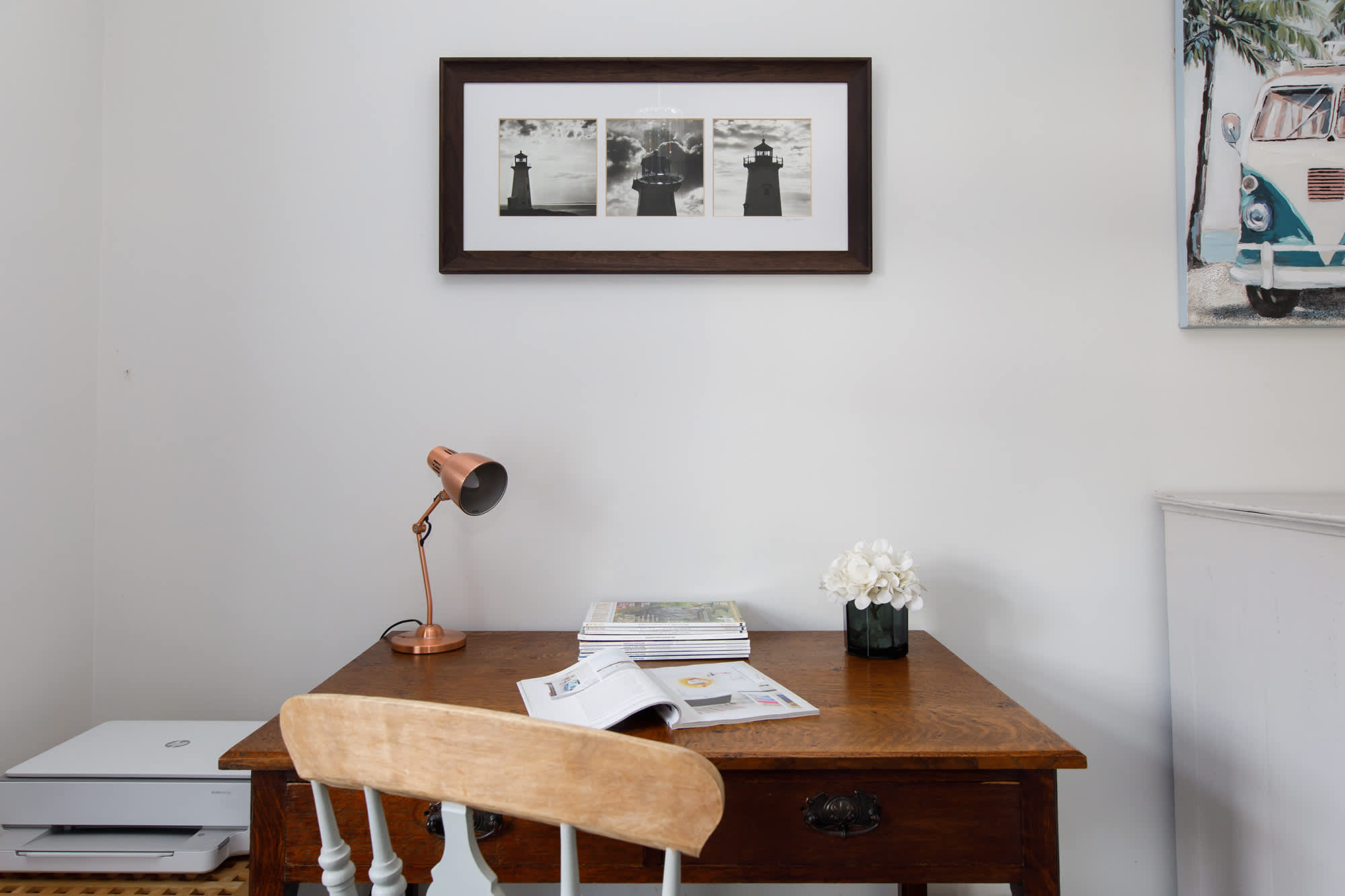 This dedicated work space is ideal for those needing to work or study remotely.