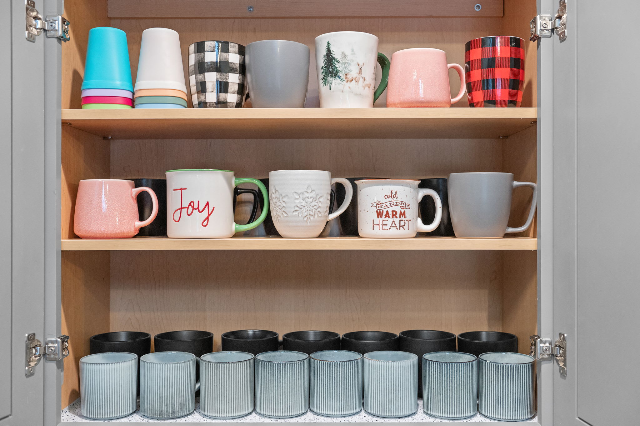 A cheerful mug collection offers the perfect pick-me-up, whether you’re sipping on coffee or tea.