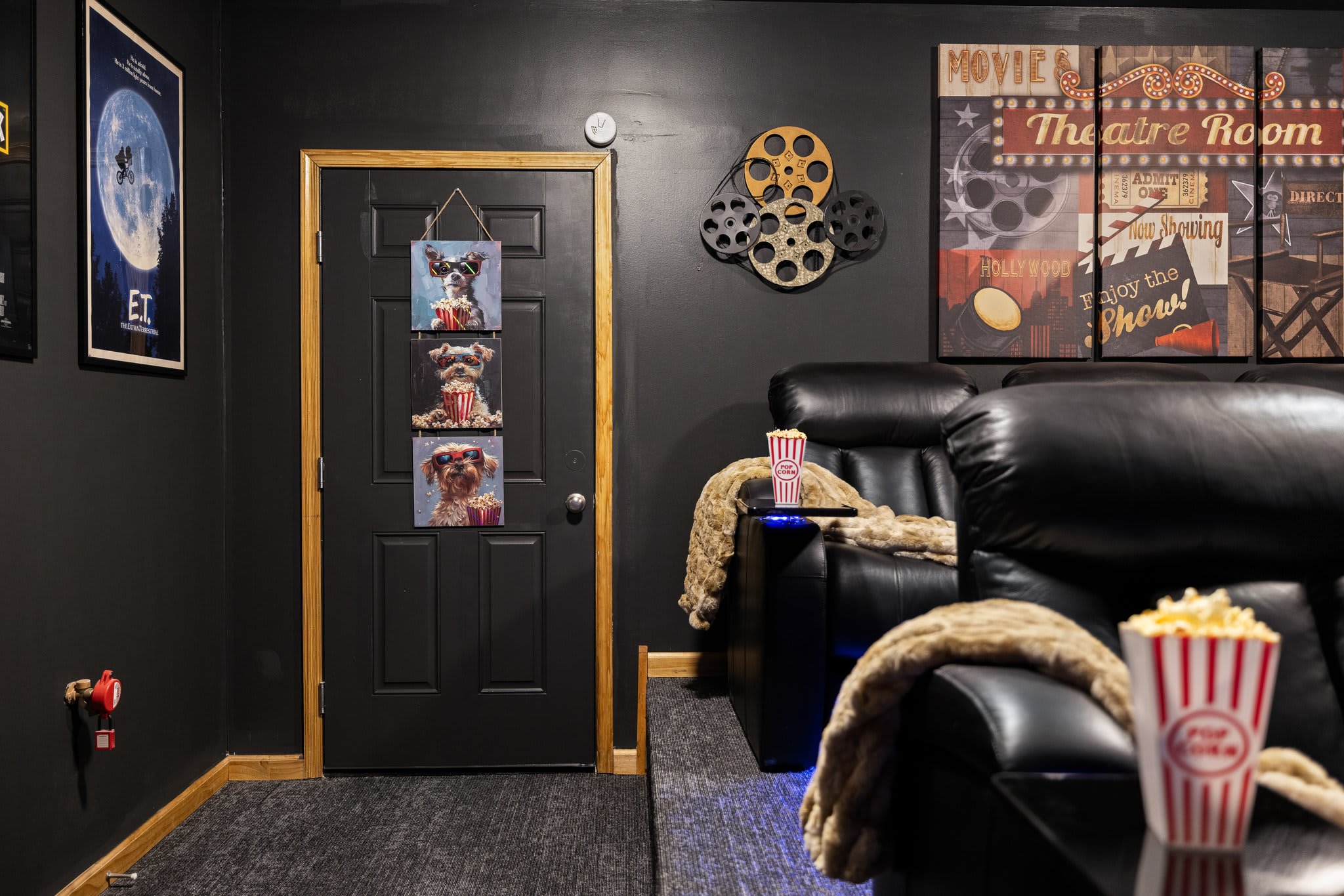 Enter through this charming little theater-style door and step right into your own private movie zone.