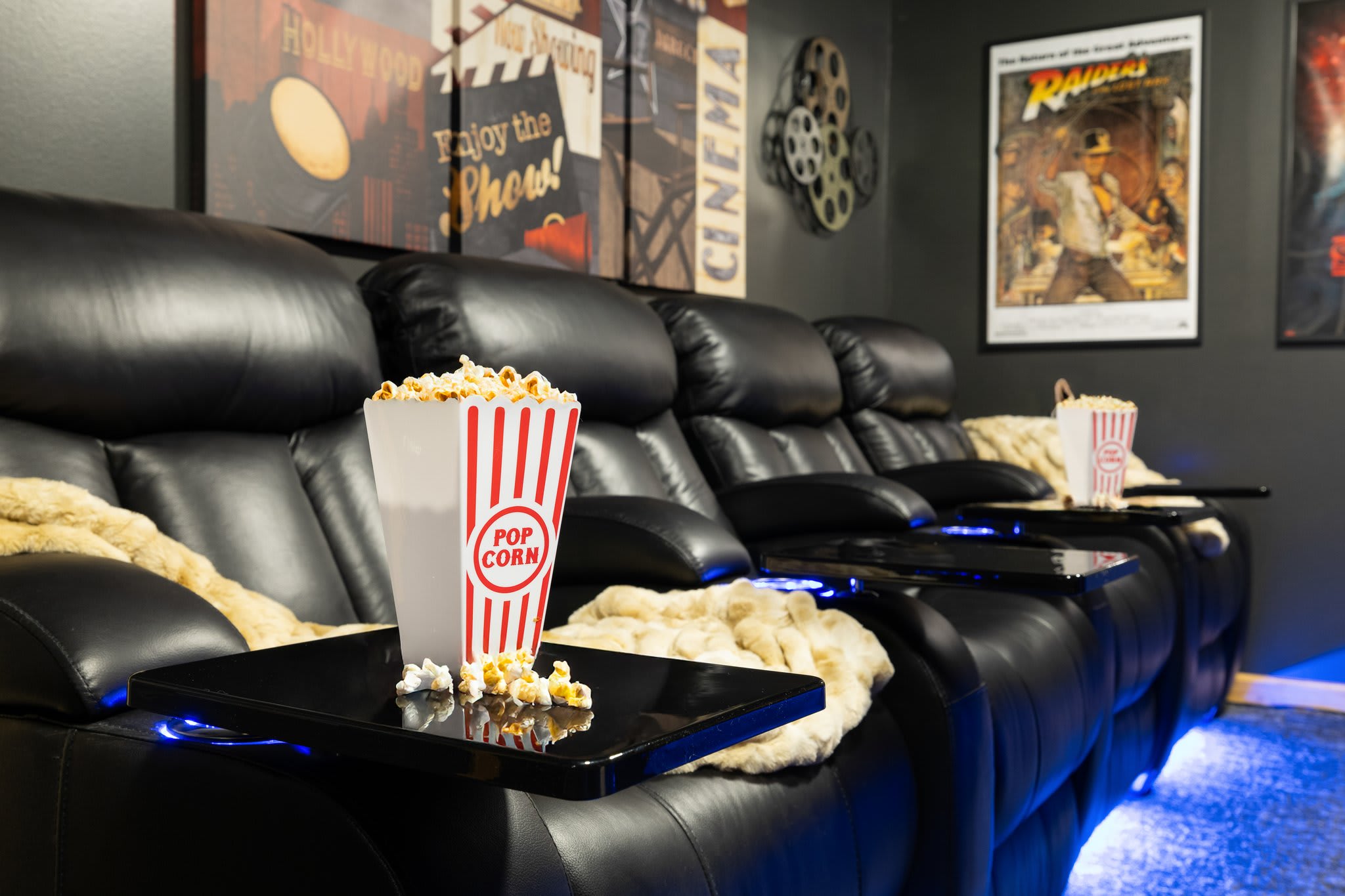 Recline, grab your popcorn, and press play, this home theater setup was made for binge-watching.