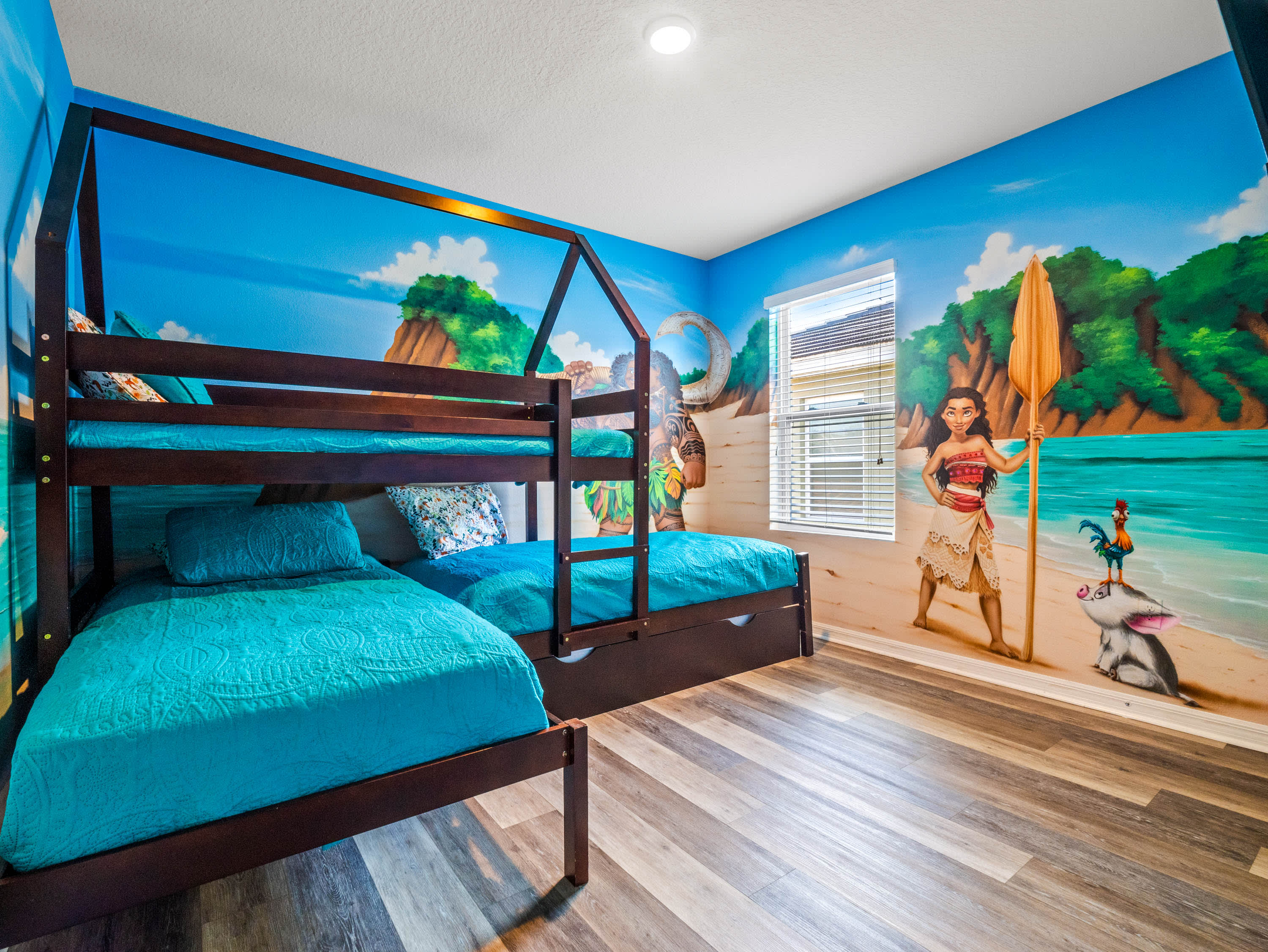 Second Floor - Bedroom 6 - Triple Bunk Bed with Three Twin Beds and 1 Twin Trundle