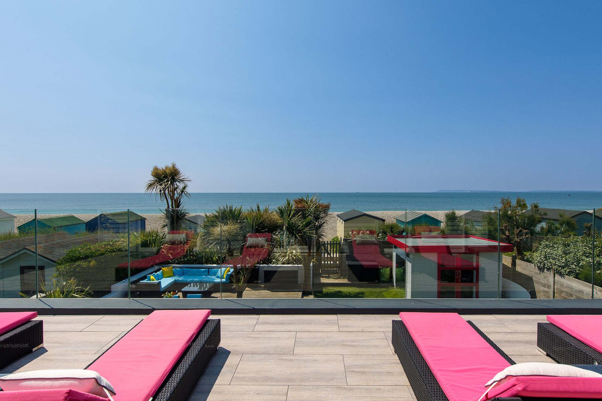 There are 10 sun loungers at the home, found on the balcony, decking and around the pool.