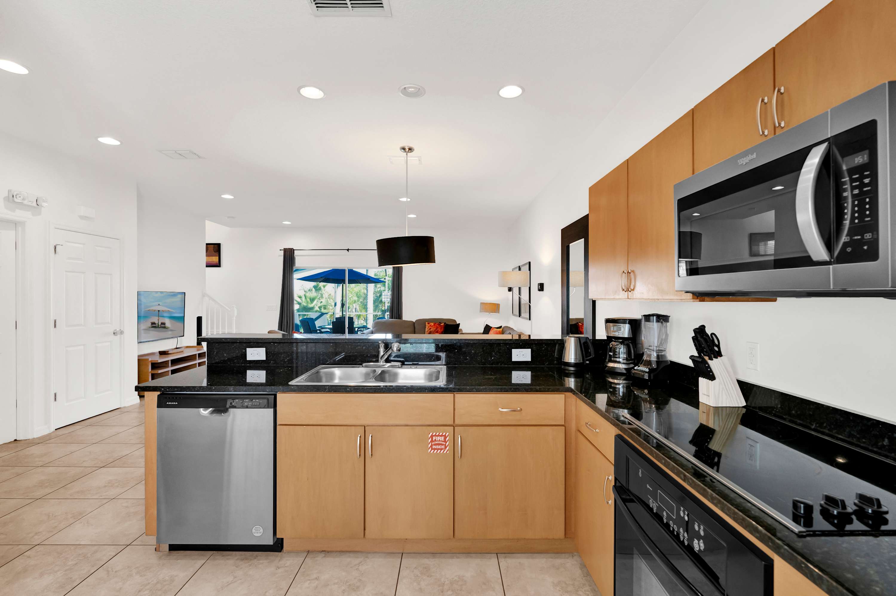 Fully equipped chef's kitchen with modern appliances