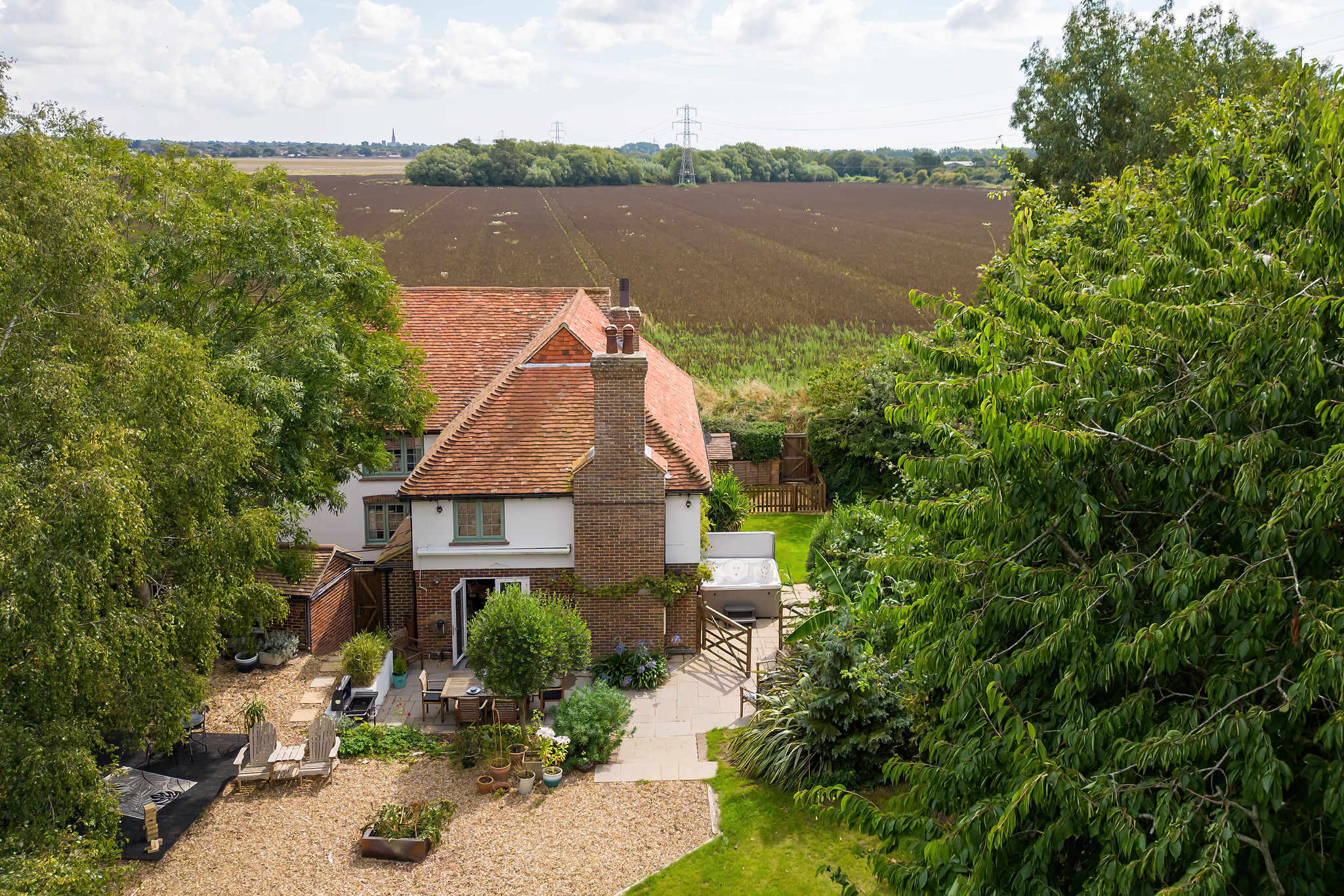 You aren't overlooked at all. Enjoy the entire house and surrounding land to yourself.