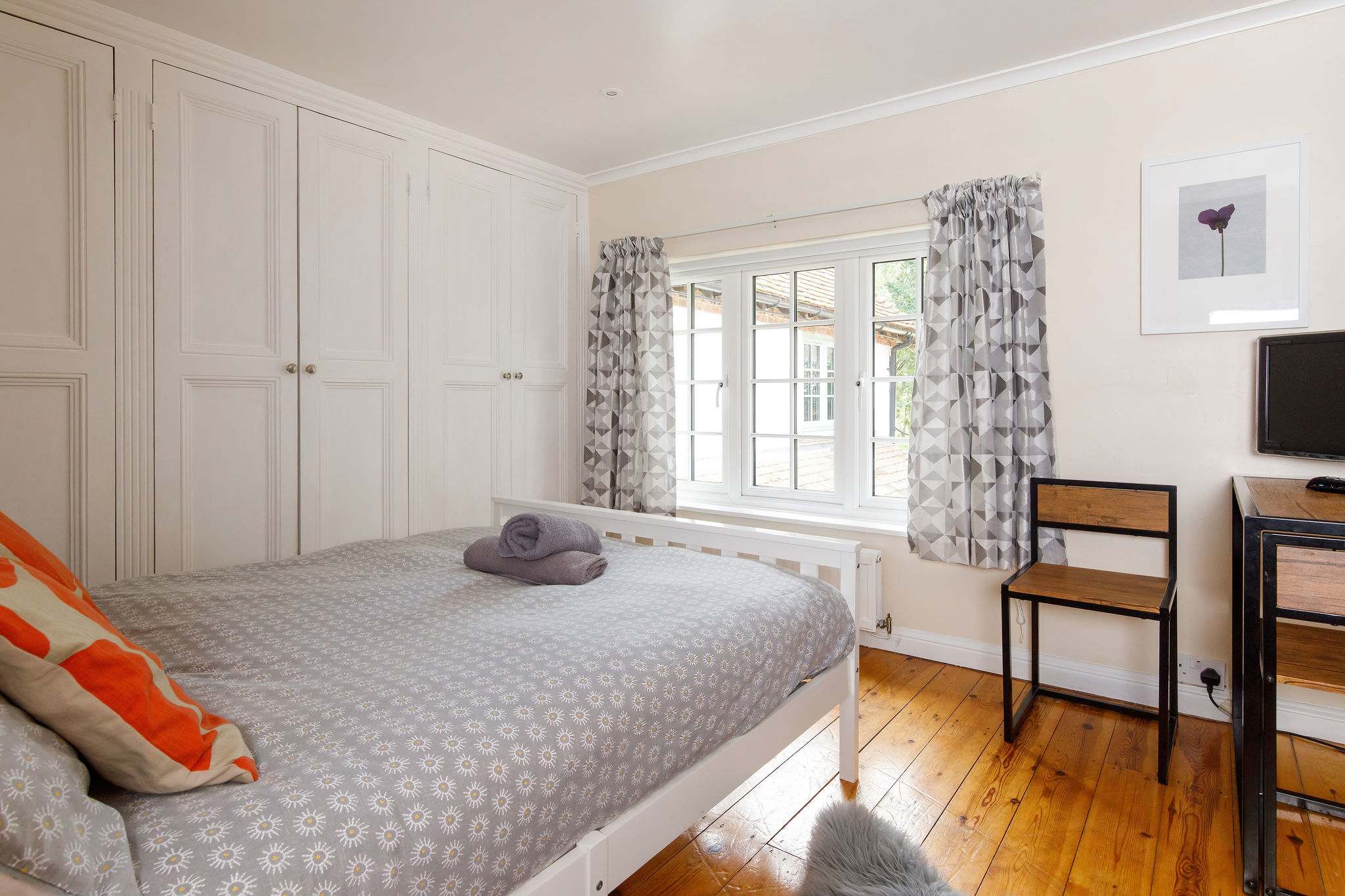 This double has ample wardrobe space for all your belongings.