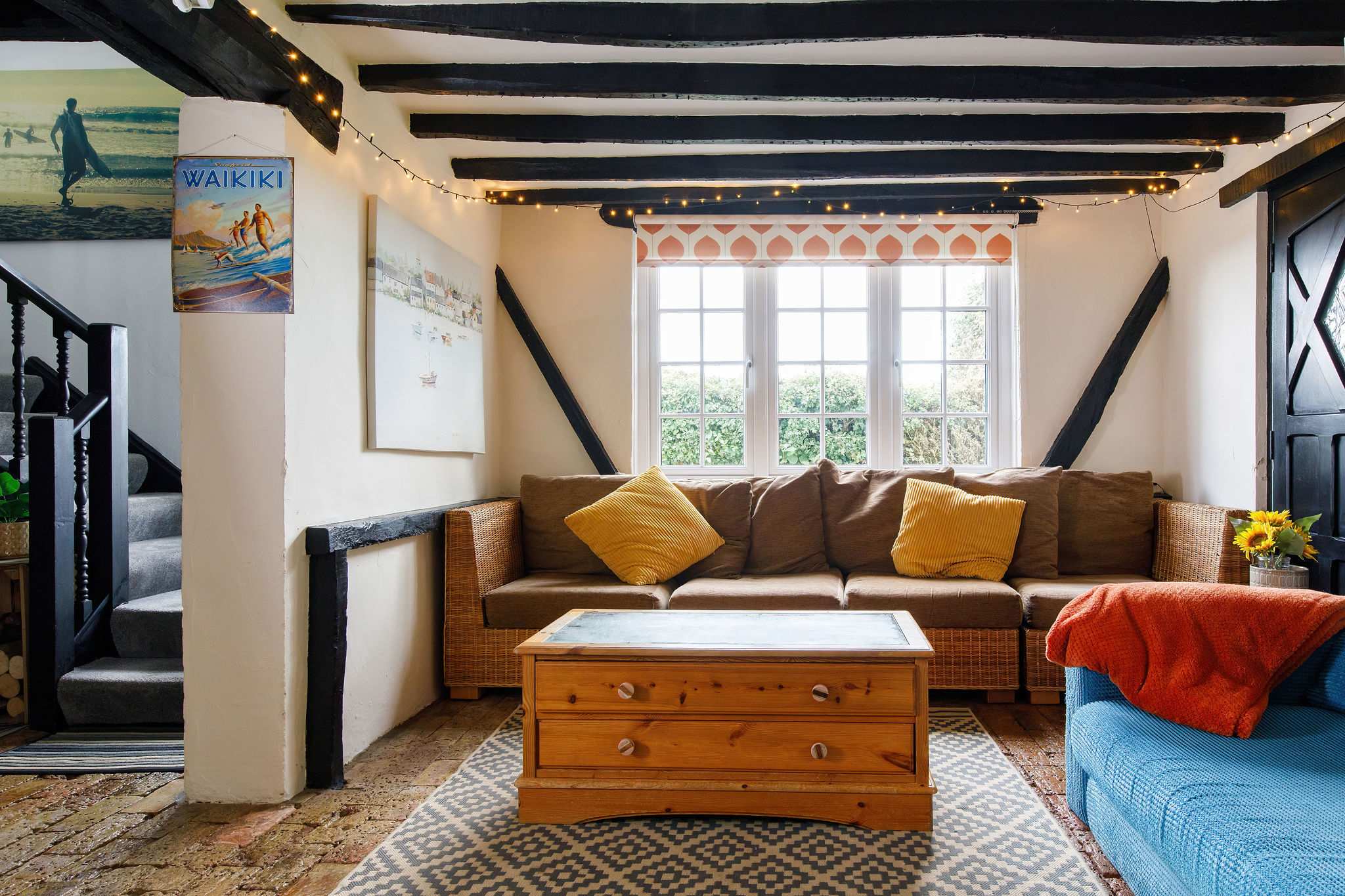 The farmhouse lounge has comfy sofas to sink into. Unwind any time of the day with a book, magazine, game or film.