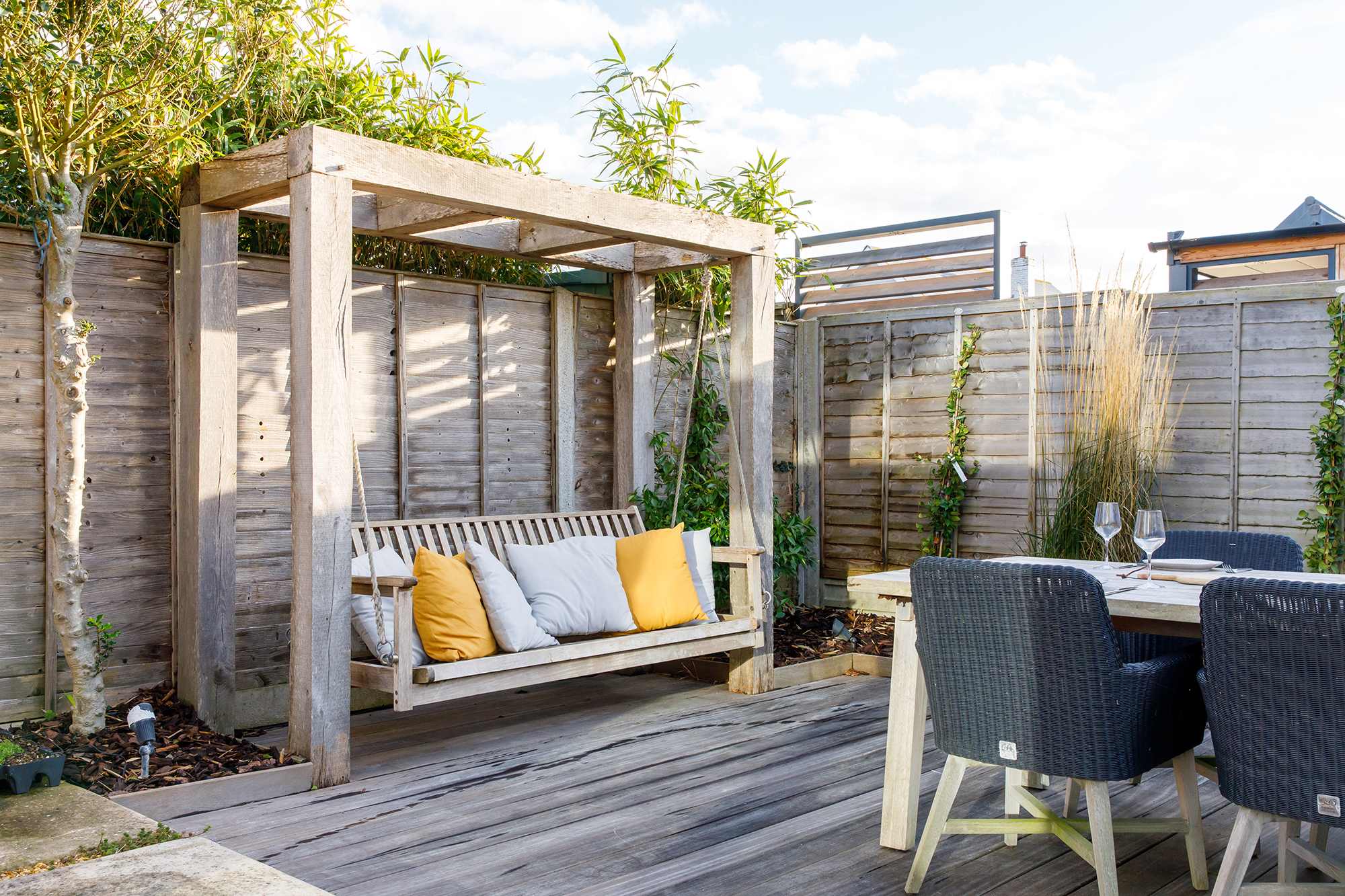 Soak up the sunshine while you enjoy a BBQ or evening drink out on the decking.