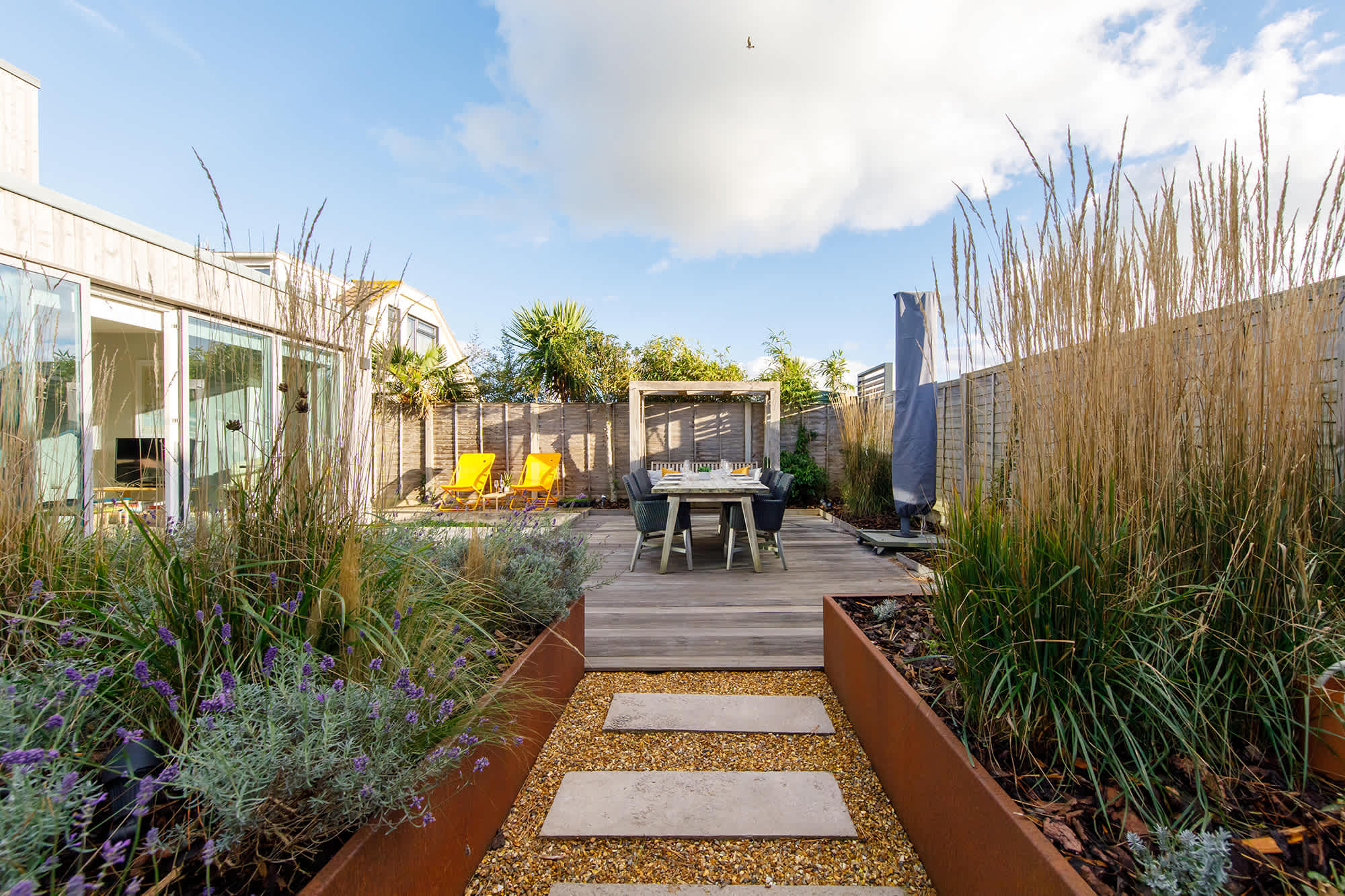 The landscaped garden is all yours to enjoy with your family and friends.