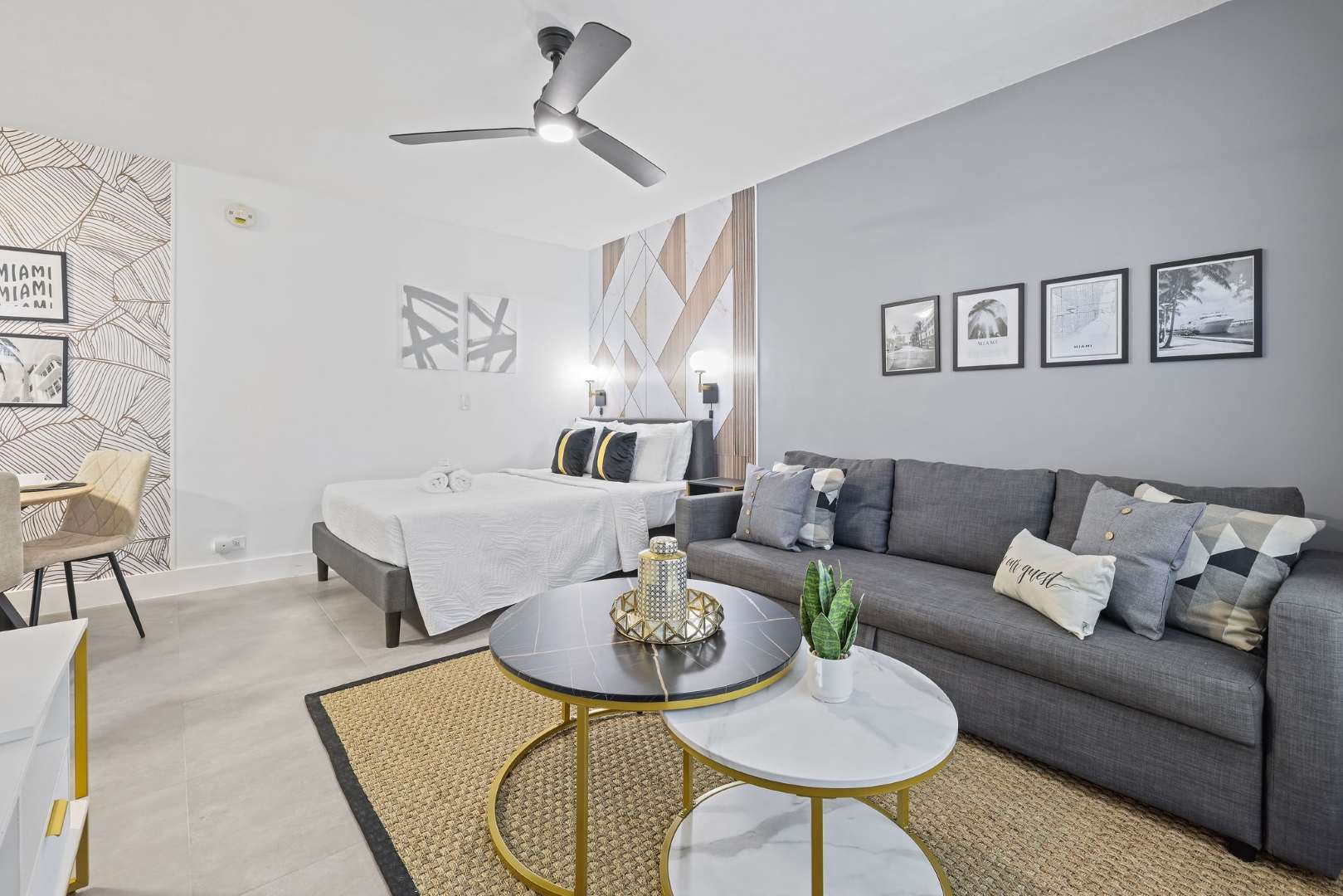 Chic and cozy studio with modern decor, perfect for a relaxing getaway in the heart of the city.