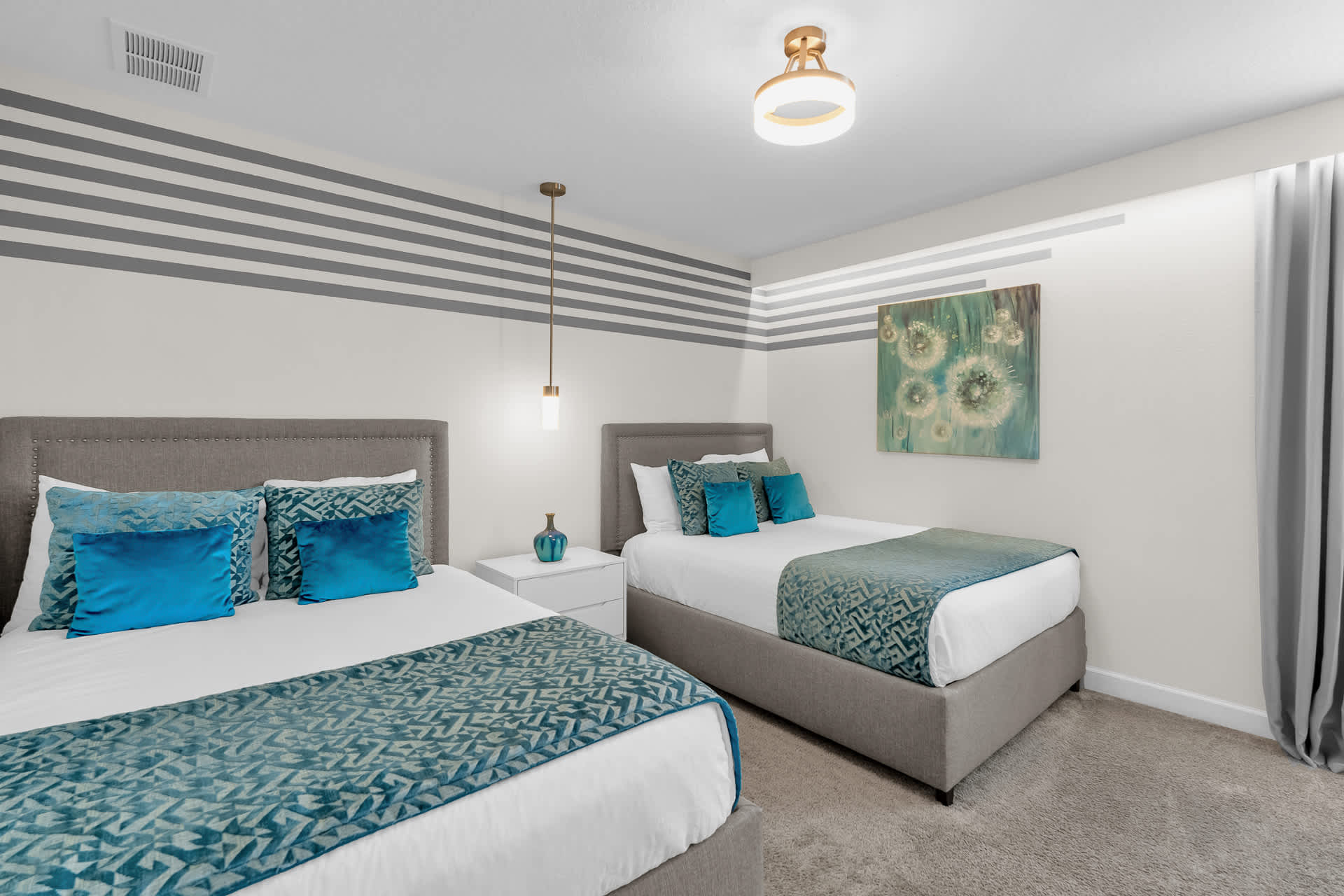 Modern Bedroom with 2 Double Beds