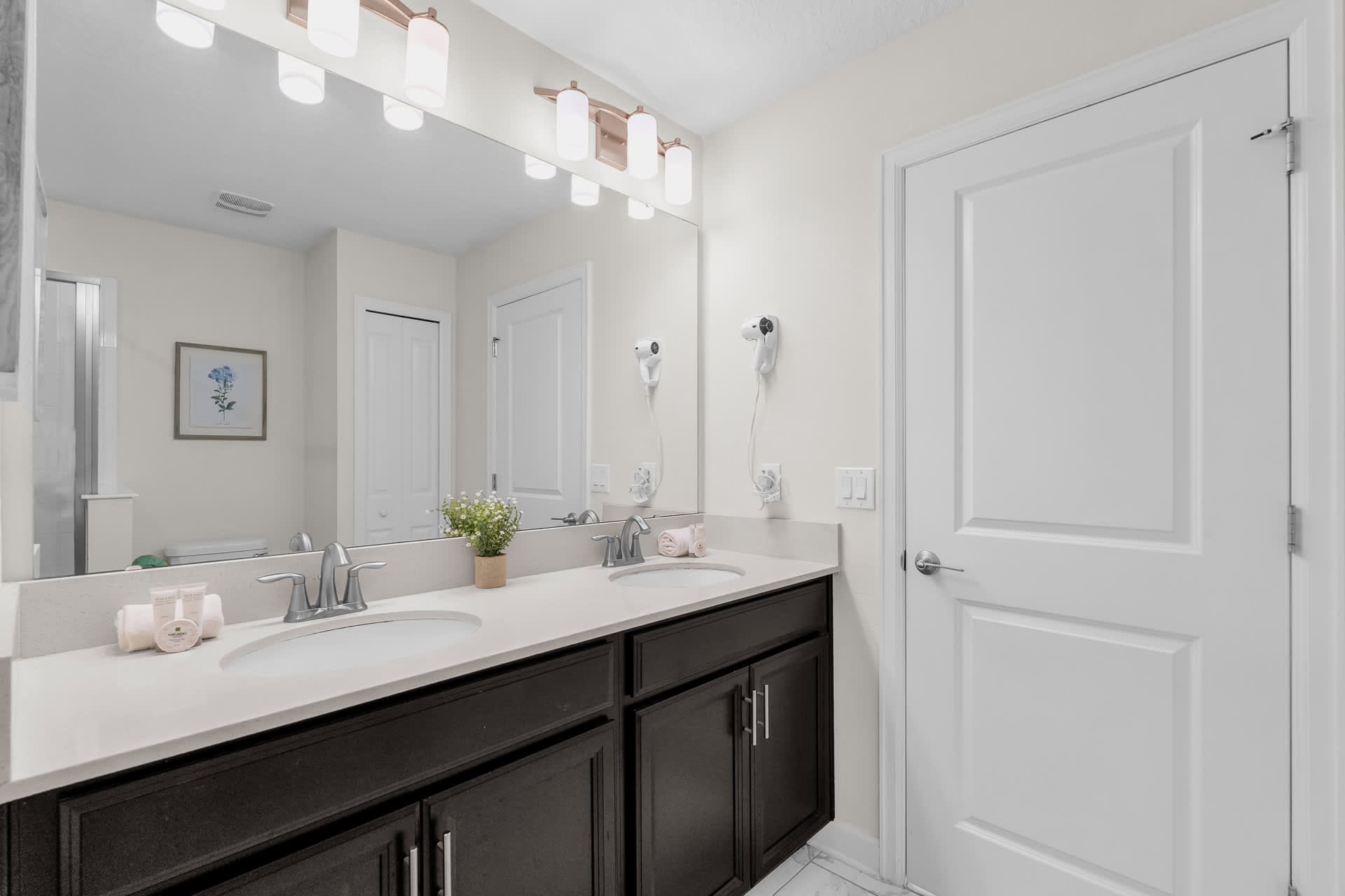 Bathroom with Double Vanity and Standing Shower
