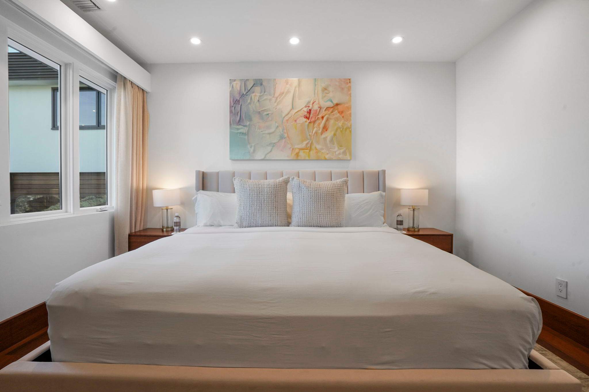 Rest easy on a premium mattress dressed in soft, high-thread-count linens.