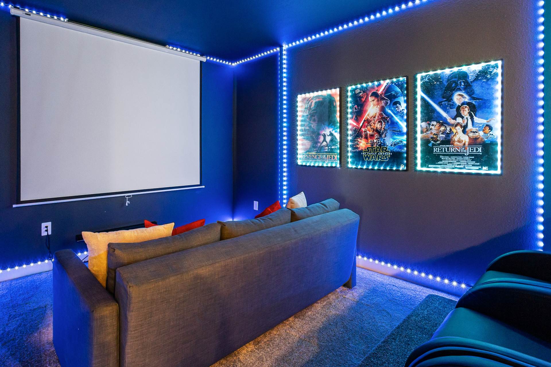 Large Projector Screen in the Home Theater
