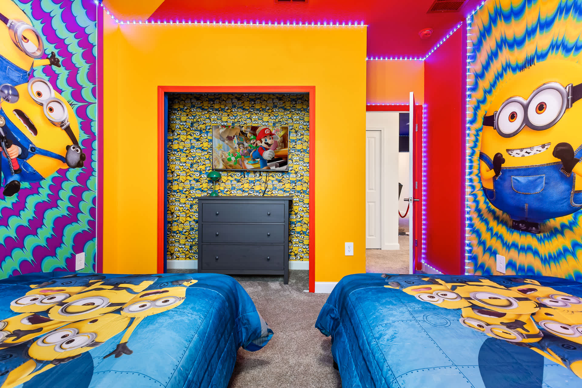 The Minions Themed Bedroom with Smart TV