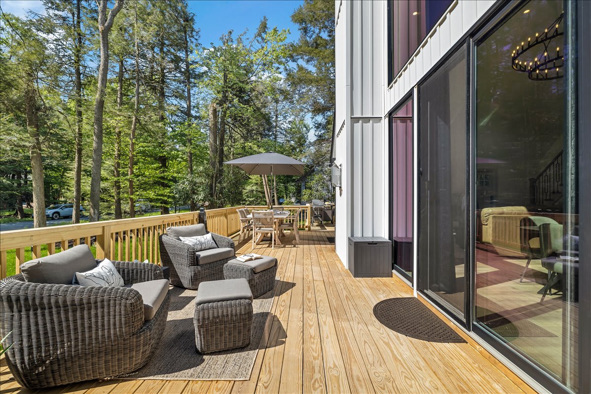 Enjoy the fresh, mountain air as you relax on the front deck.