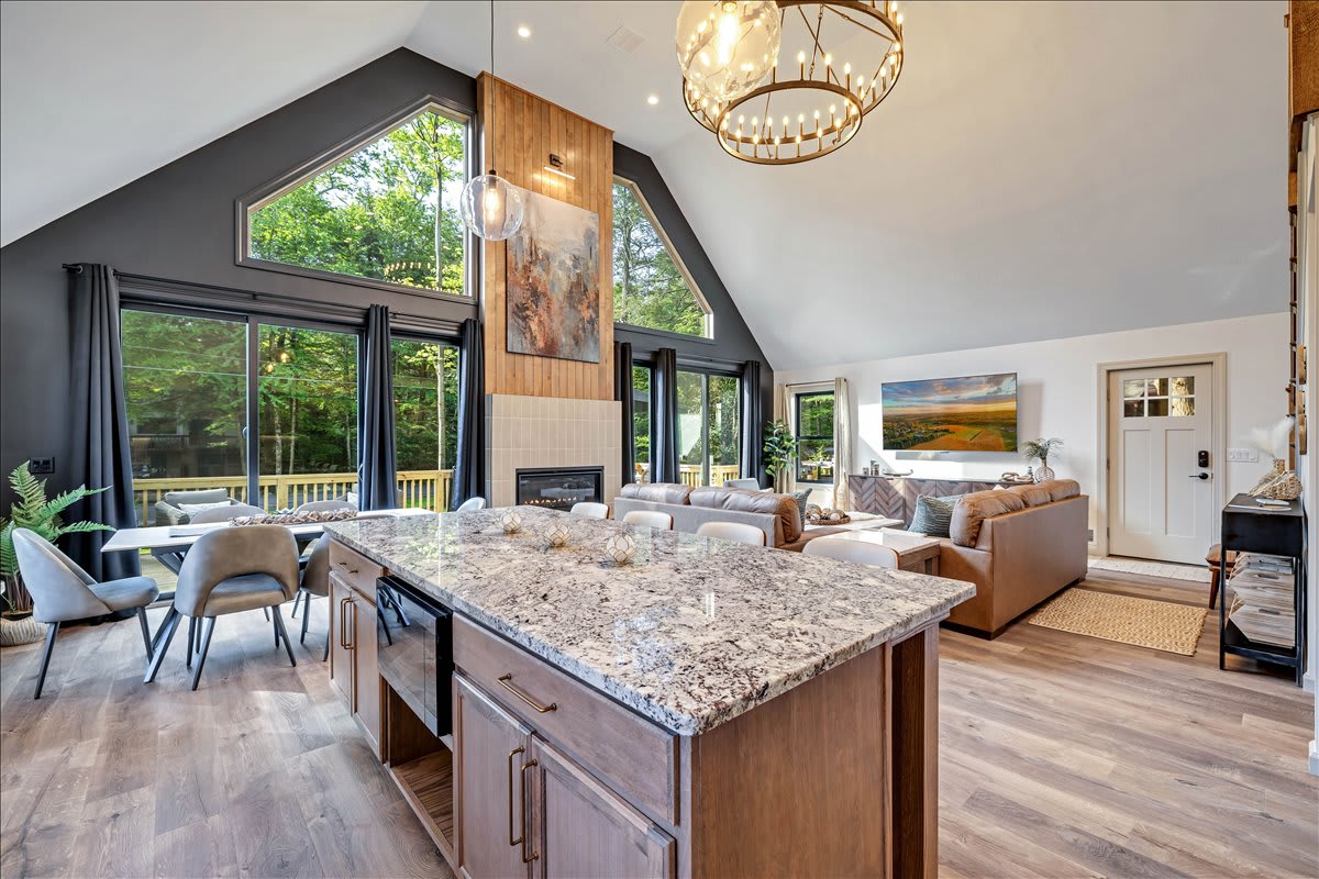 Gather around the kitchen island for quick snacks, meal prep, or great conversations.