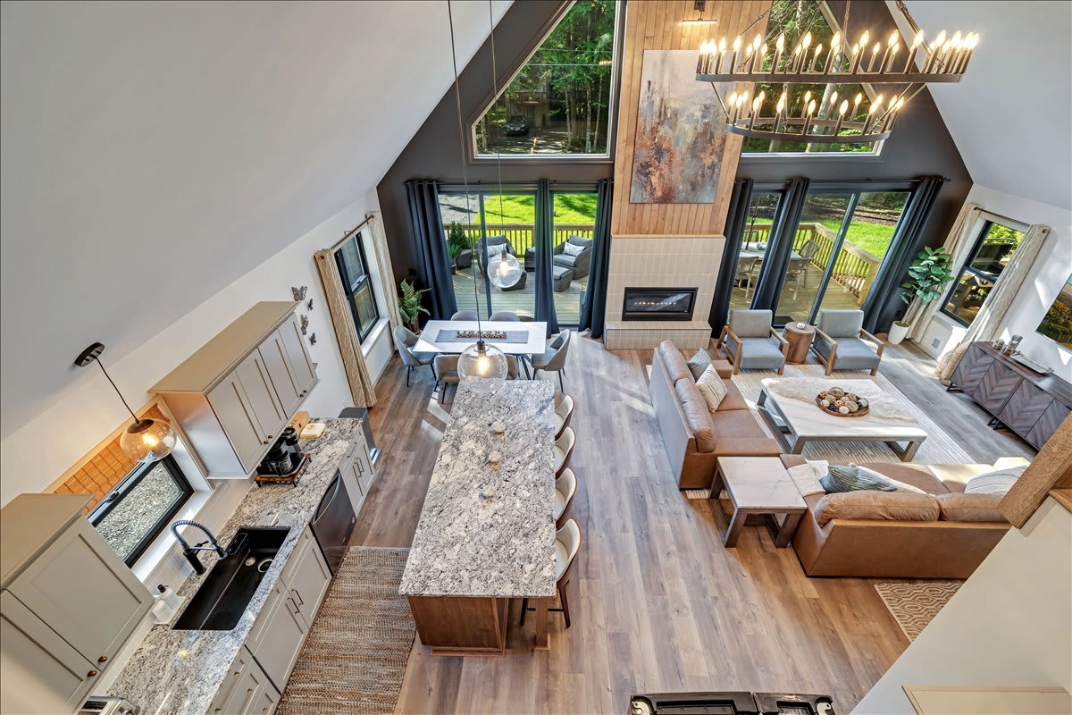 Overlook of our expansive open-concept kitchen and dining area for you to enjoy! 