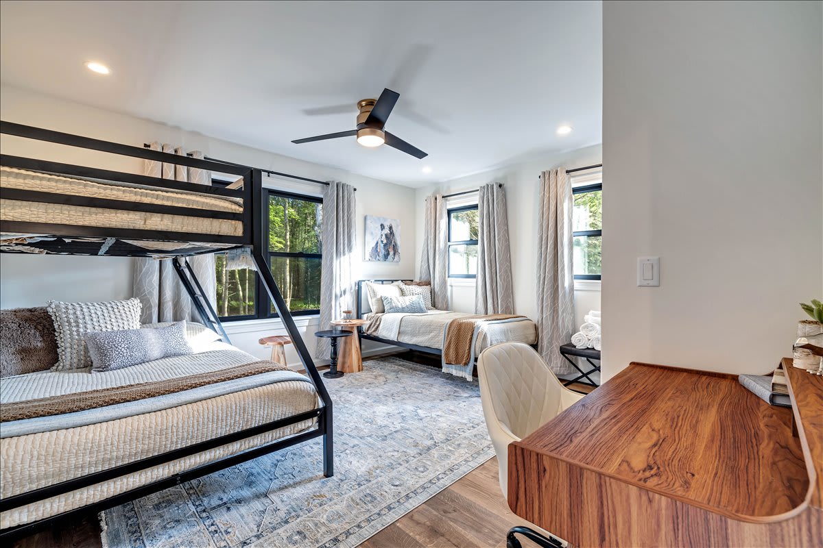 Bedroom 4 - The ideal room for kids or friends with a single over double bunk bed and another single bed