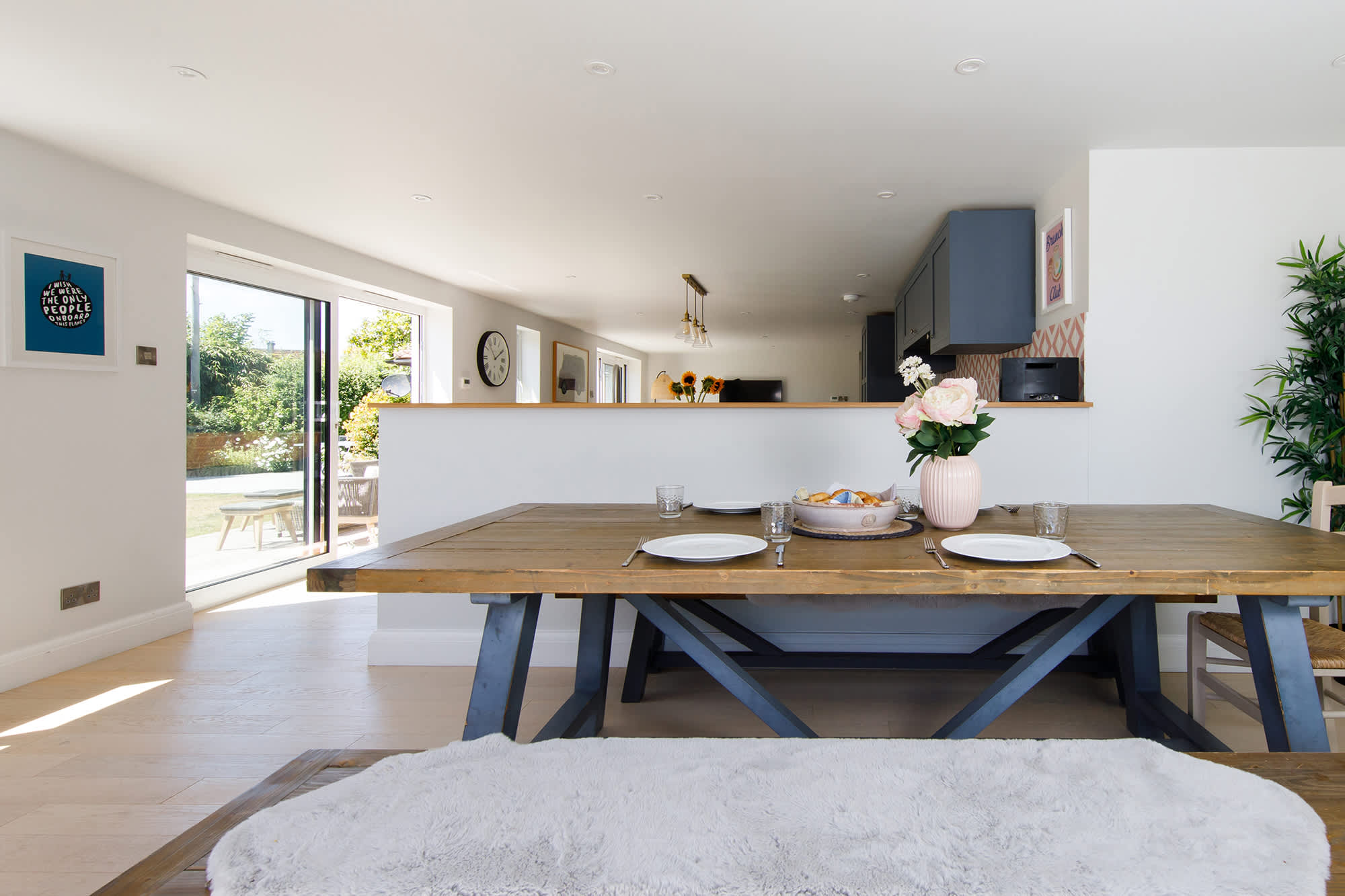 Although open plan, the kitchen-diner is thoughtfully designed to create the feeling of separate areas.