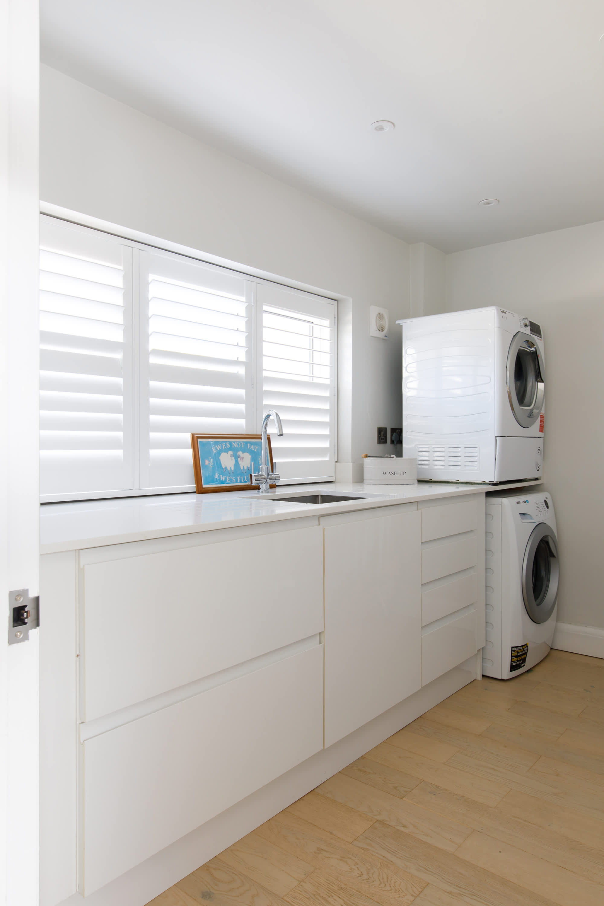 The home has a washing machine and dryer and lots of utility space to sort out beach bags.