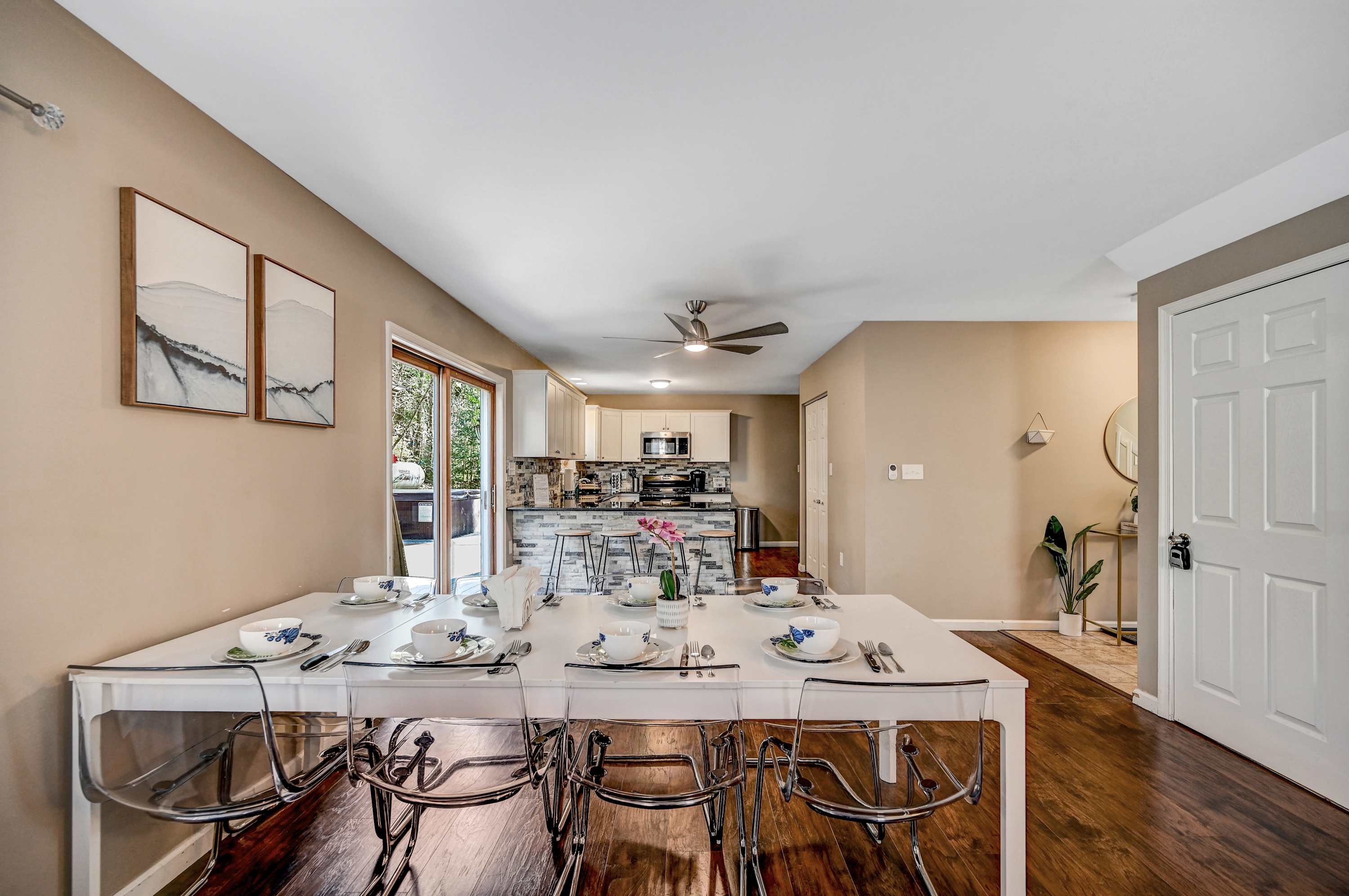 Enjoy our 8 person dining table for you and yours! 