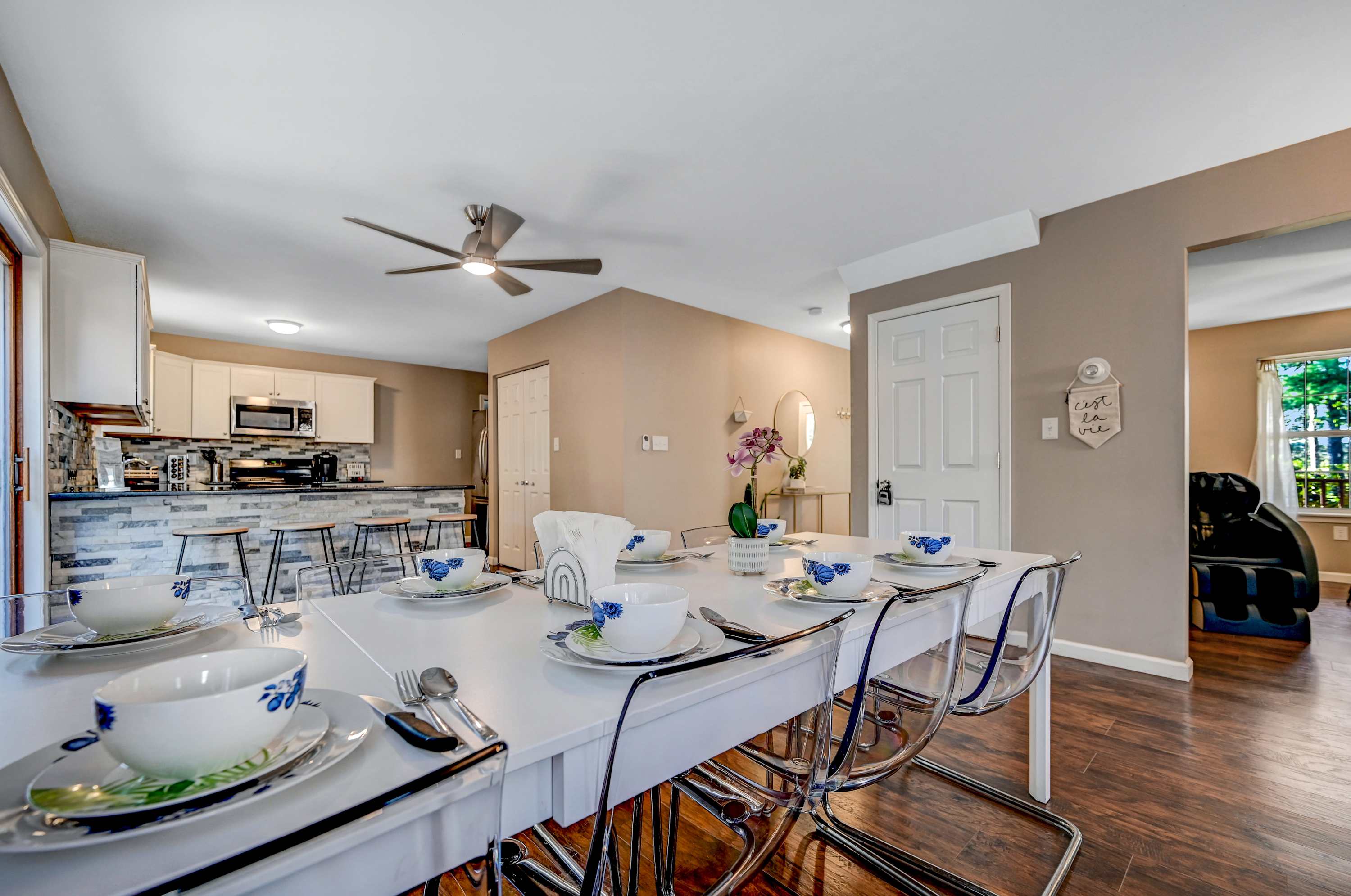 Enjoy our 8 person dining table for you and yours! 