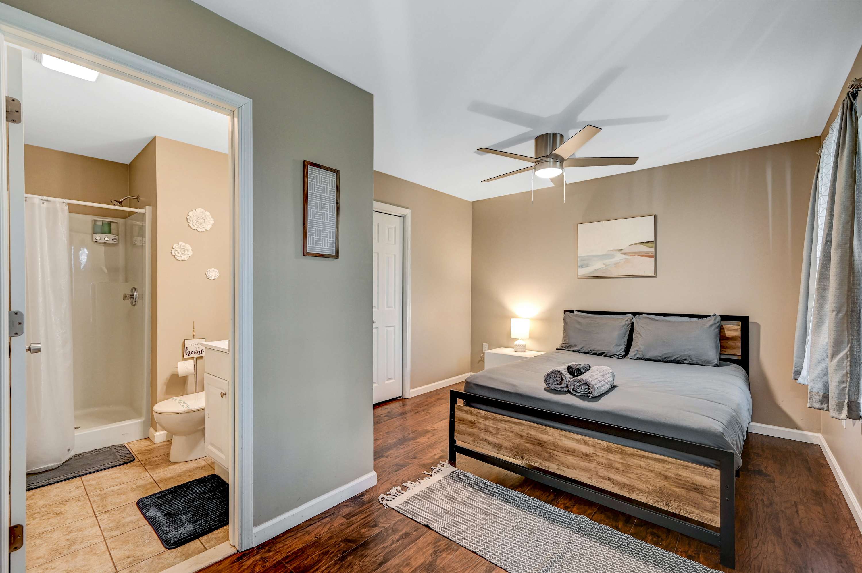 Wake Up Refreshed! Enjoy a peaceful night’s sleep in this beautifully appointed bedroom, with an attached bathroom for added privacy and ease. 