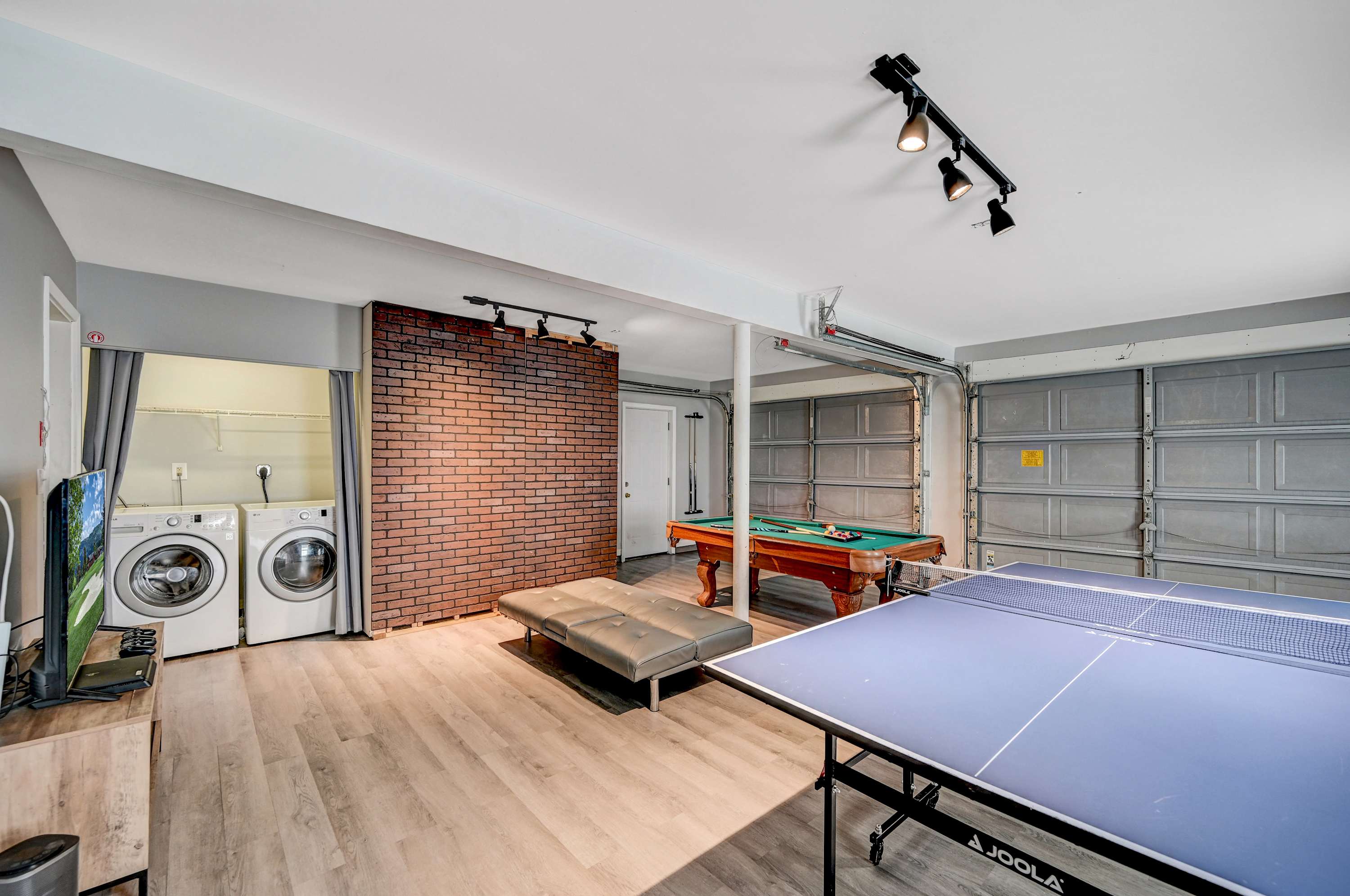 Washer and dryer are in the garage area too :) 