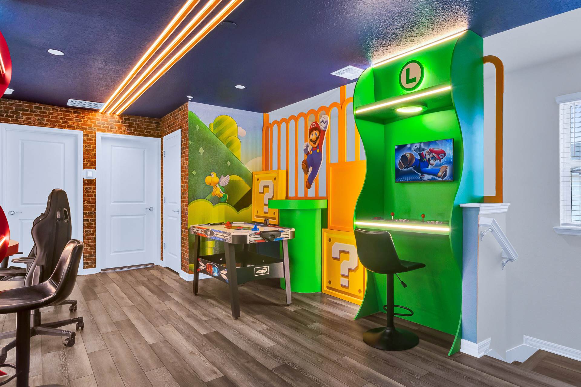 Super Mario Themed Games Room 