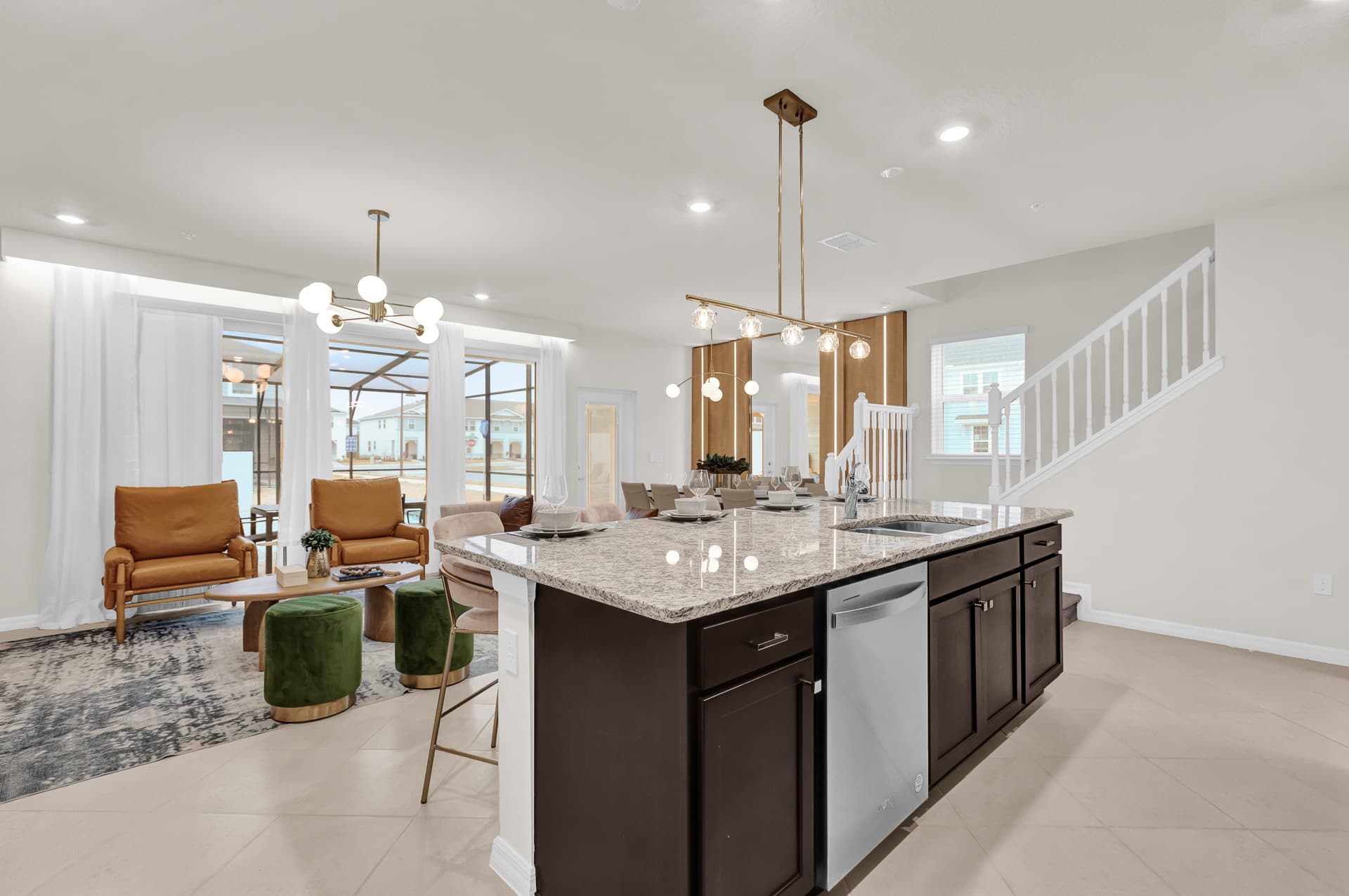 Open layout Kitchen with Island 