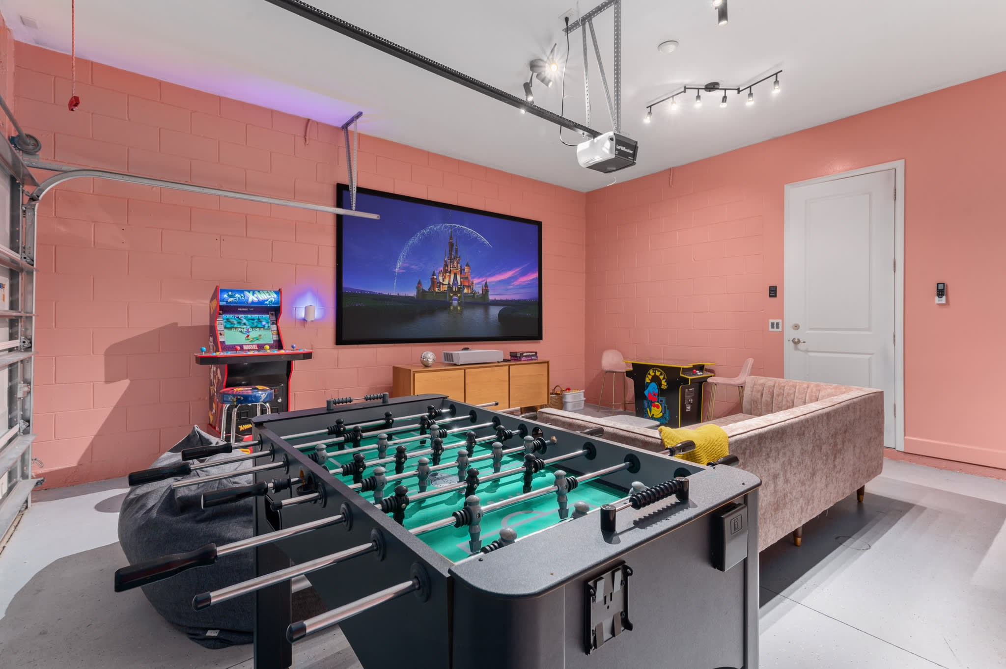 Grab some friends and play a game of foosball OR relax and watch one of your favorite Disney movies!