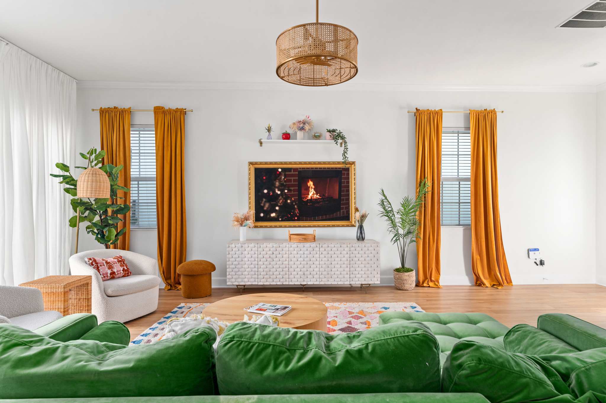 Cozy up in our modern living room!