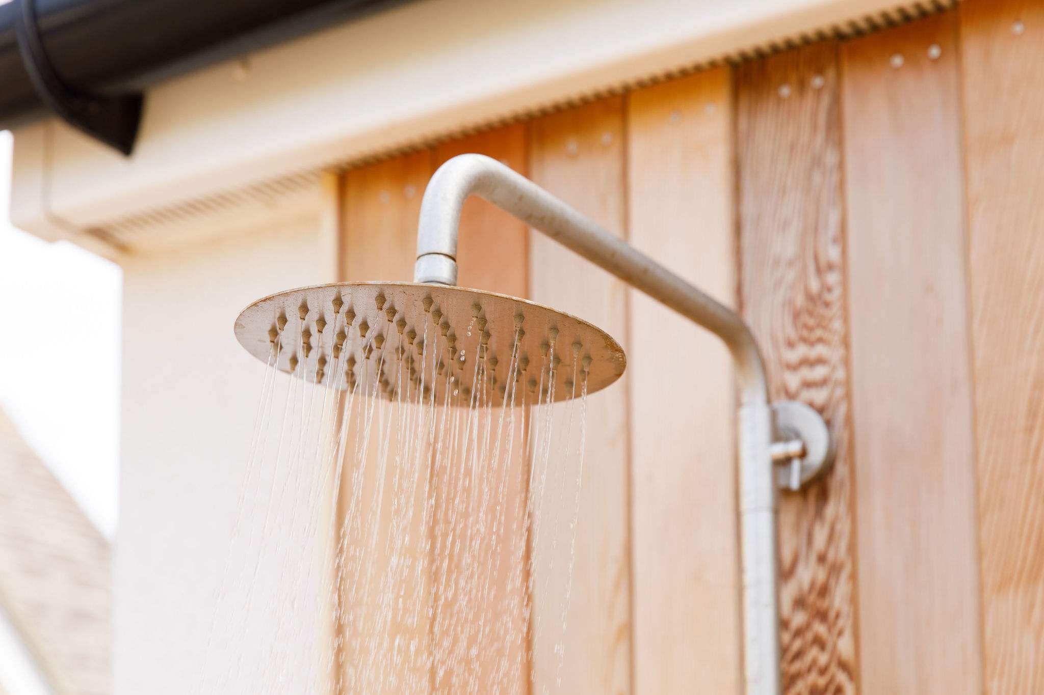 The outside shower to wash off all the sand and salt