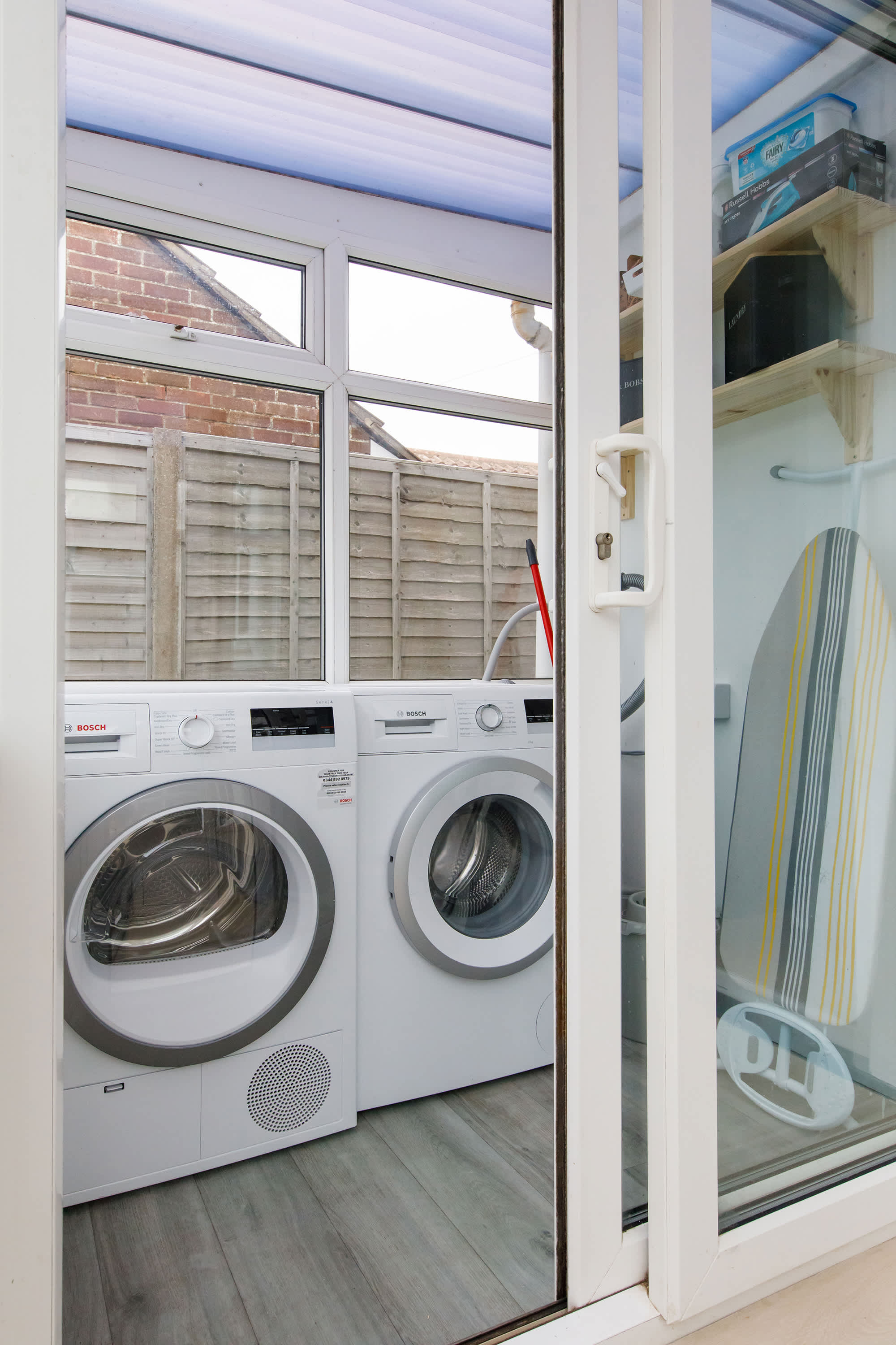 There is a washer and dryer to keep on top of holiday washing!