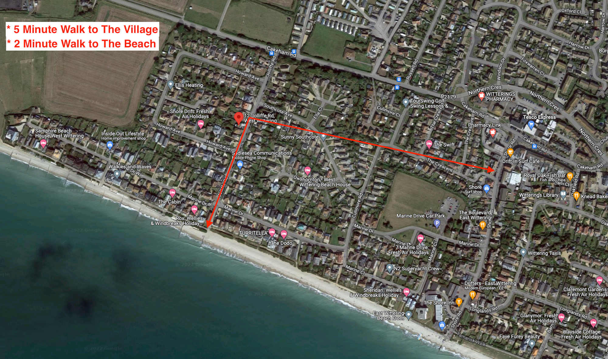 5 minutes to the village, 2 minutes to the beach