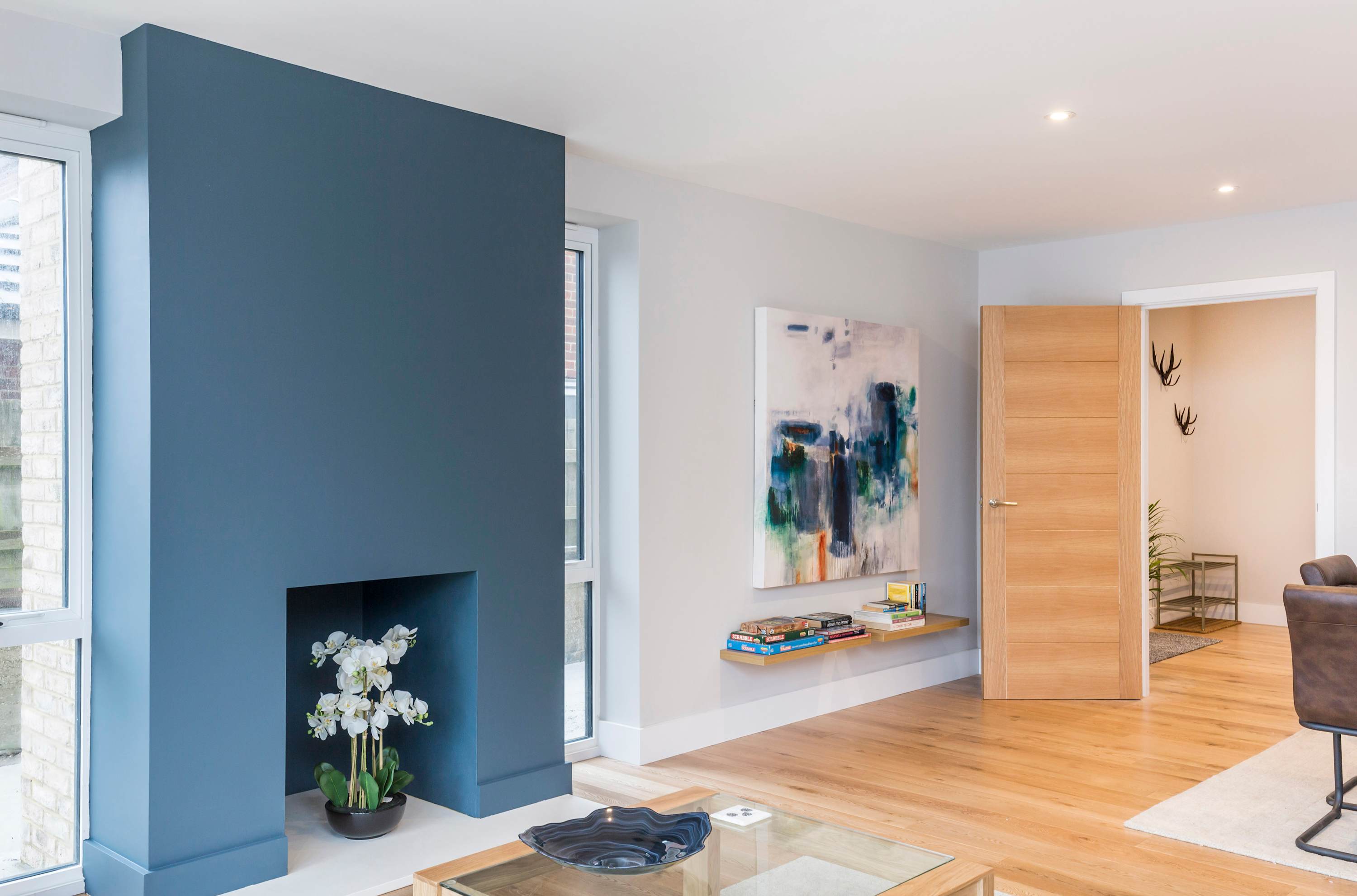 Examples of modern art are to be found all over the house.