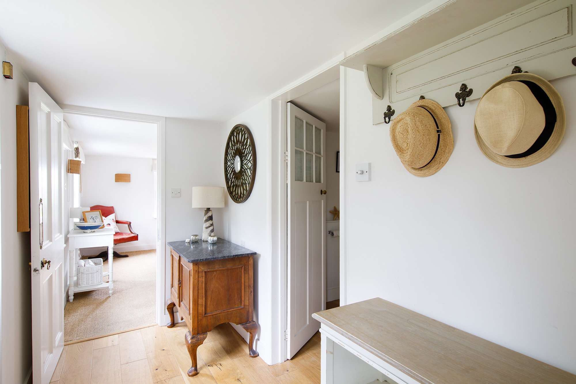 Rustic furniture accents the rustic vintage feel