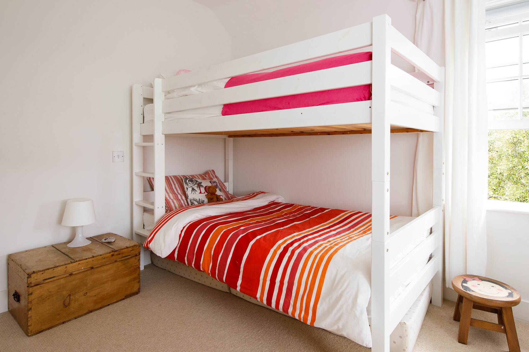 Carefully climb on the top bunk!