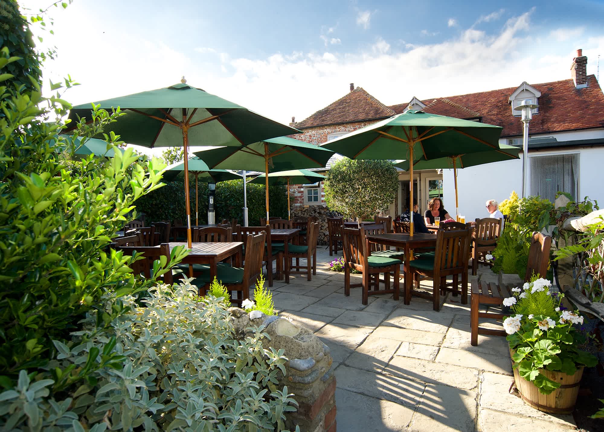 The pub garden at the Crab and Lobster