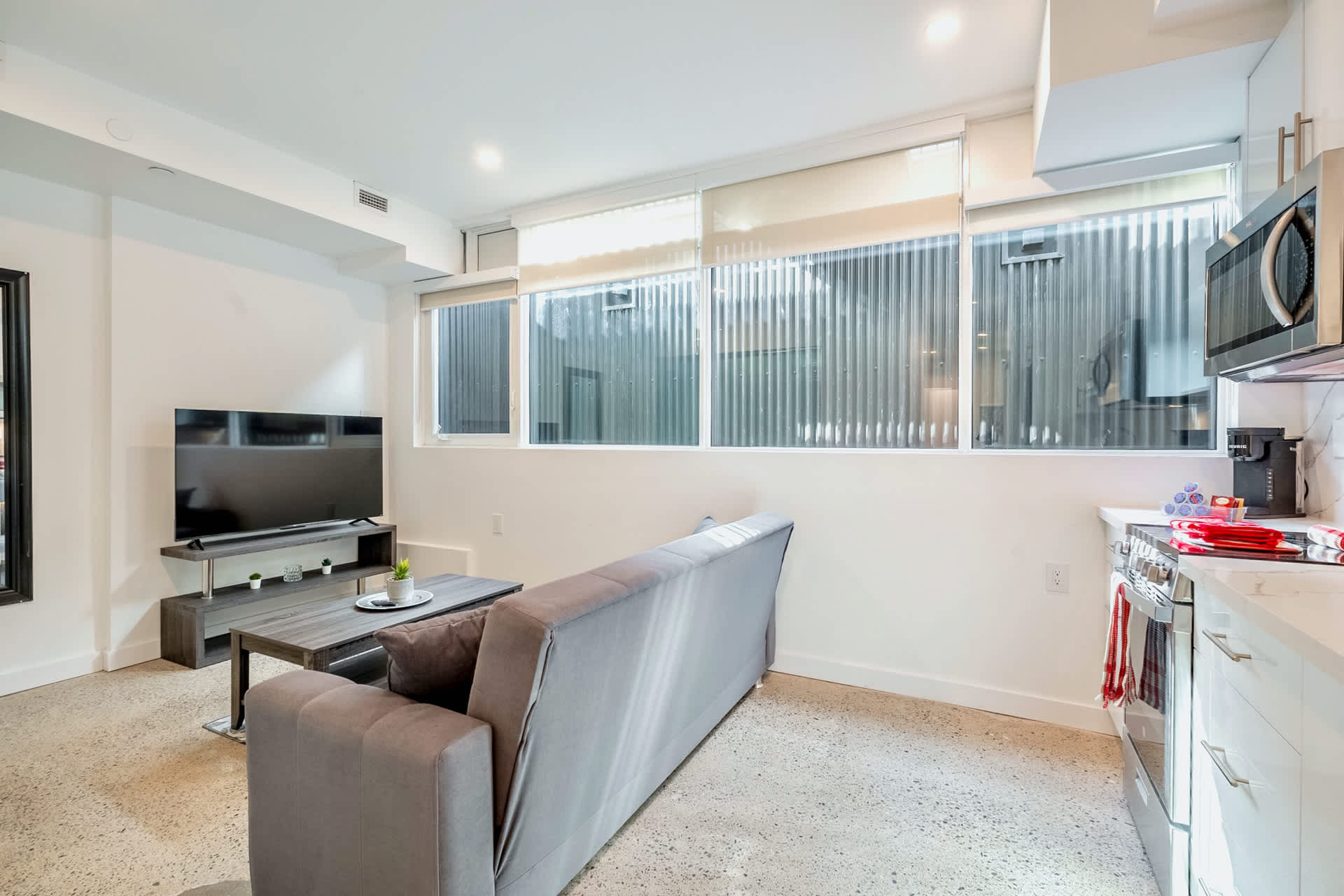 Living room with smart TV