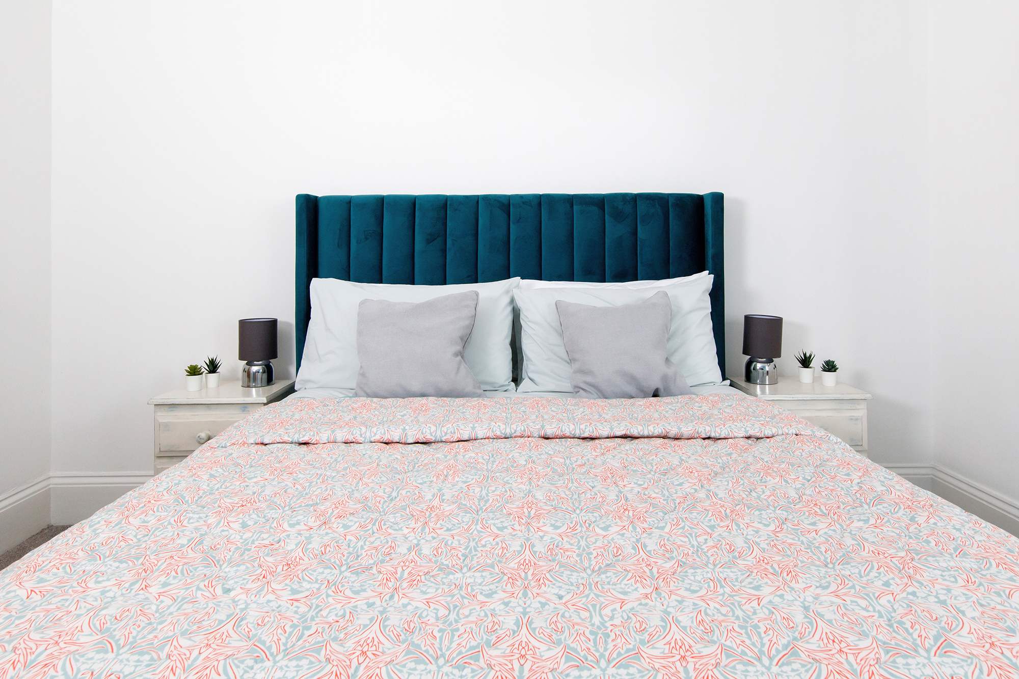 A king size bedroom can be found on the first floor.