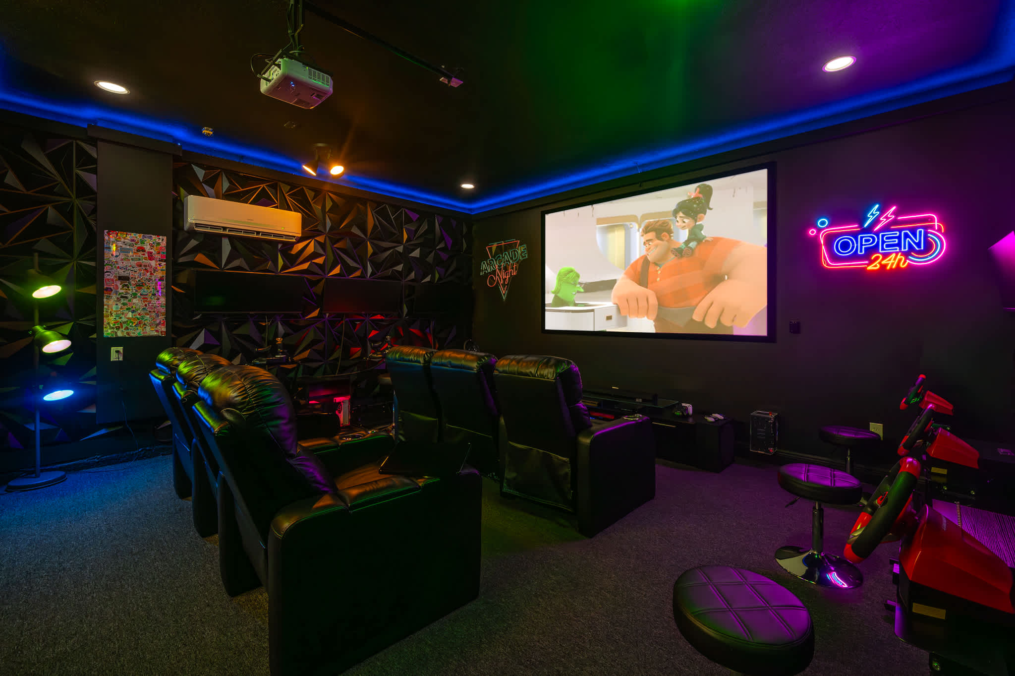 You're very own movie theater to kick back in after a long day out!