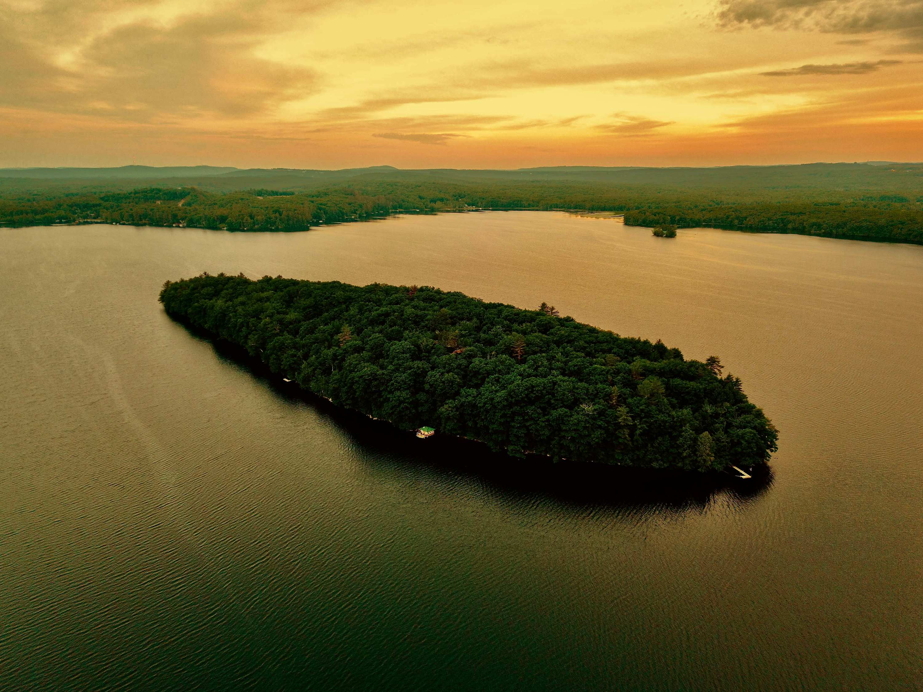 1 Big Sustainable Island is 14 acres, with 5 different off-the-grid stays, on a 1400-acre Maine lake.